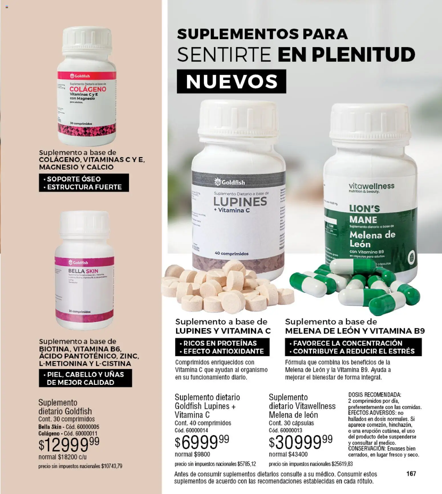 Millanel - Catálogo │ válido desde el 30/03/2026 | Página: 167 | Productos: Vitaminas, Suplemento dietario, Cápsulas