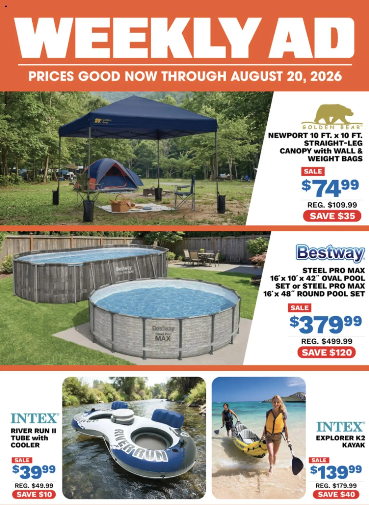 Big 5 Sporting Goods Weekly Ad - valid from 08/07/2026 | Page: 1 | Products: Kayak, Weight