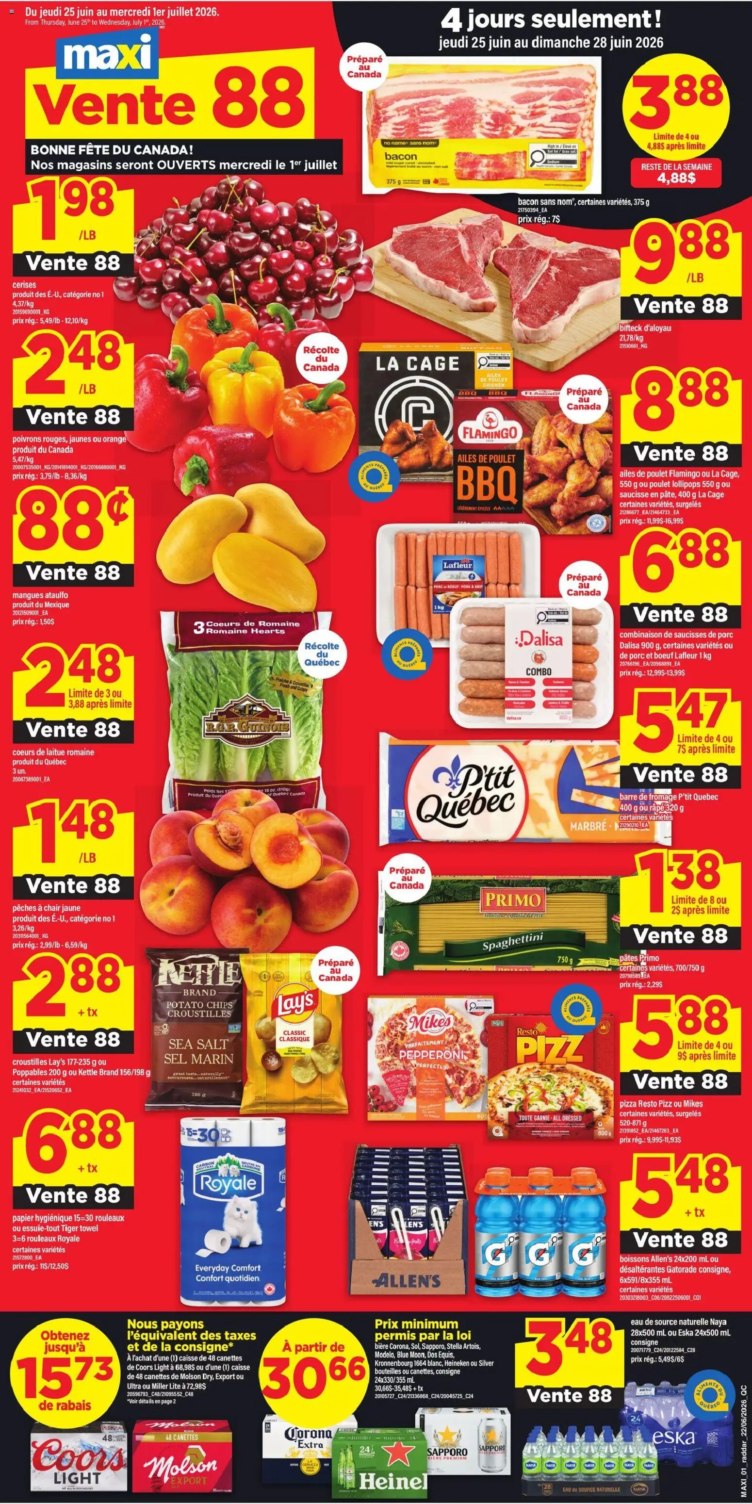 Maxi flyer valid from Jun 25, 2026 | Page: 1 | Products: Chips, Kettle, Chair, Pizza