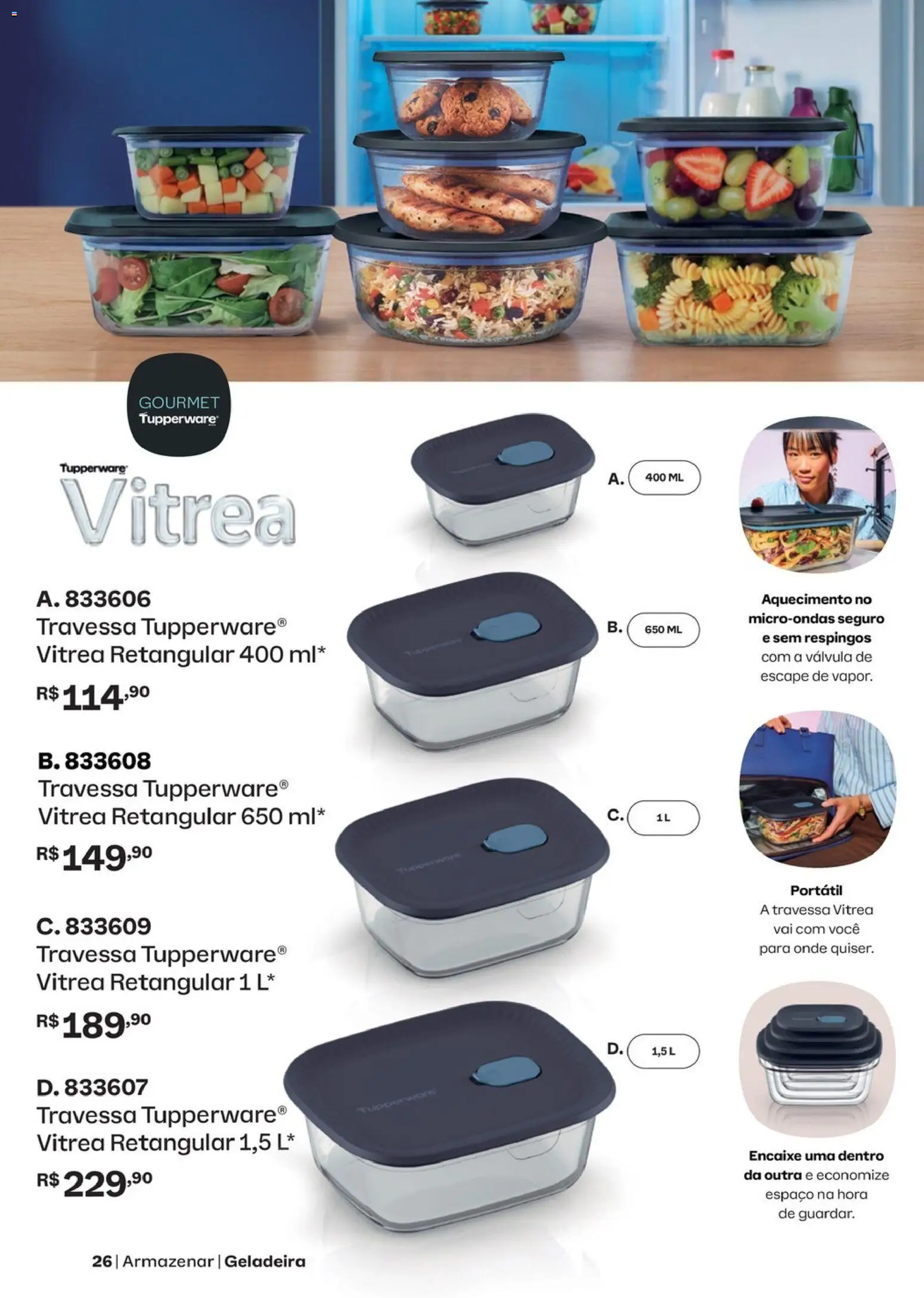 Tupperware Folheto - válido de 01/10/2026 | Página: 26 | Produtos: Geladeira, Travessa, Microondas