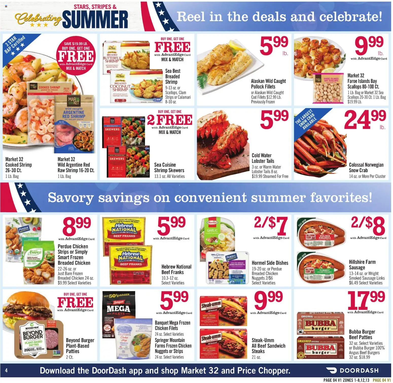 Price Chopper Weekly Ad - valid from 07.06.2026 | Page: 4 | Products: Beef, Water, Sausage, Garlic