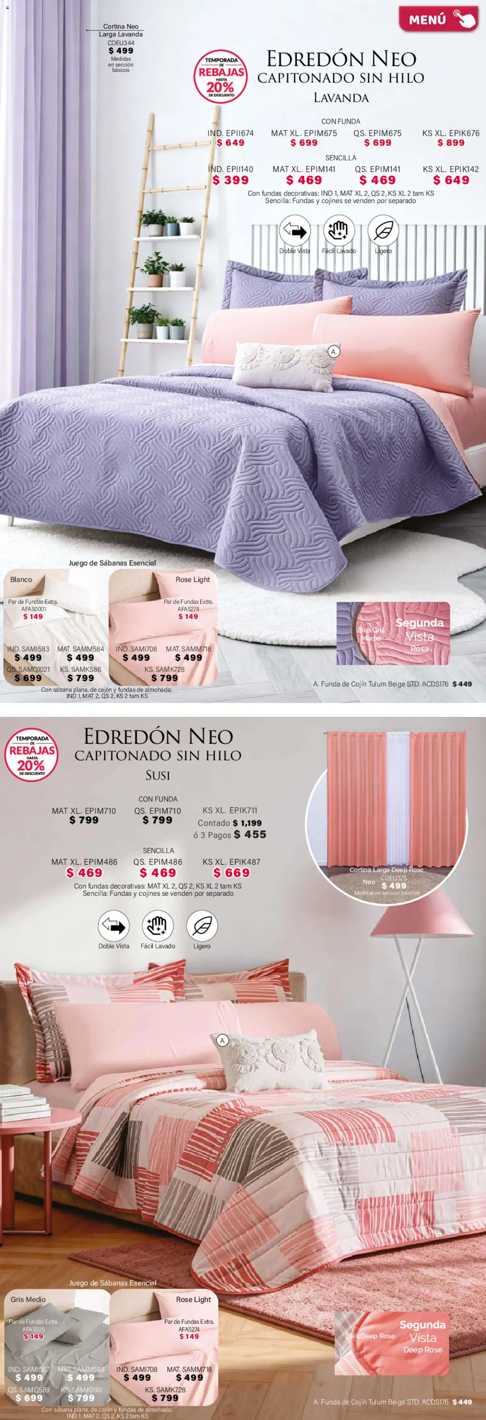 Nuevas ofertas de Colchas Concord válidas en toda la República Mexicana desde el 01/02/2026. ¡Encuentra las mejores ofertas en Colchas Concord catálogo! | Página: 27 | Productos: Juego, Funda, Almohada, Sabanas