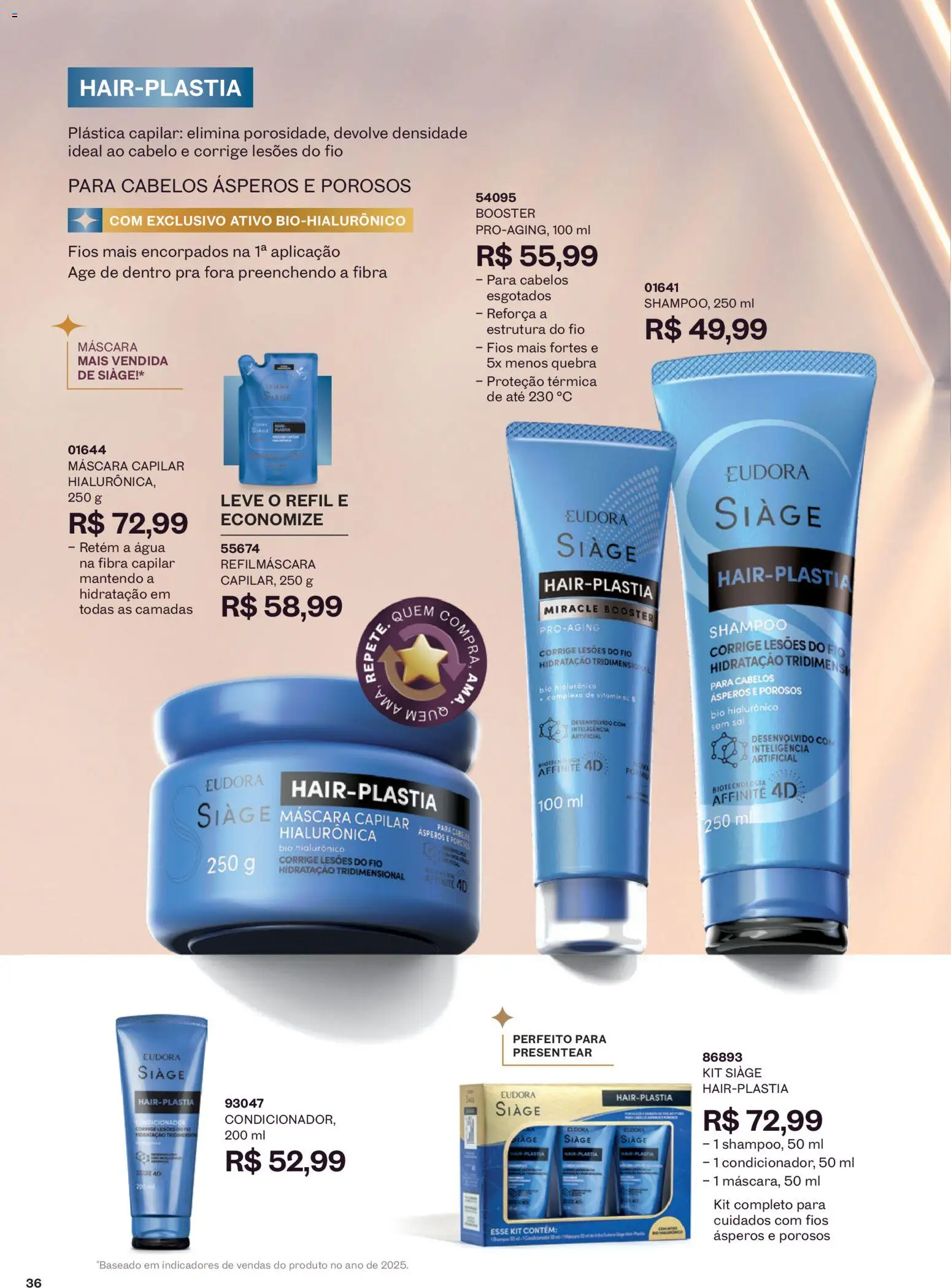 Eudora Folheto - válido de 05/08/2026 | Página: 39 | Produtos: Shampoo, Condicionador, Água, Máscara capilar