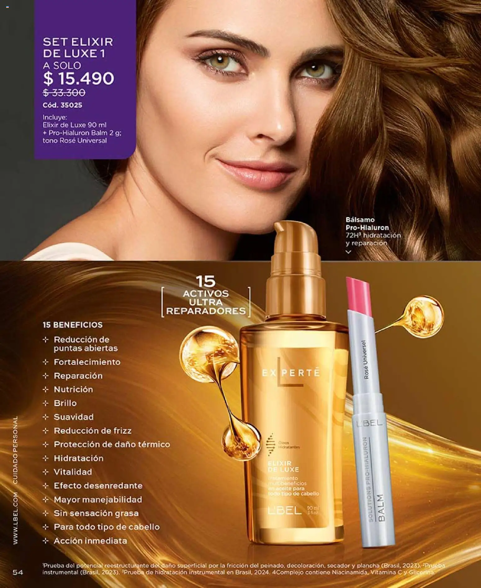 Catálogo L'Bel Campaña 6 │ válido desde el 31.03.2026 | Página: 58 | Productos: Brillo, Bálsamo, Plancha, Aceite