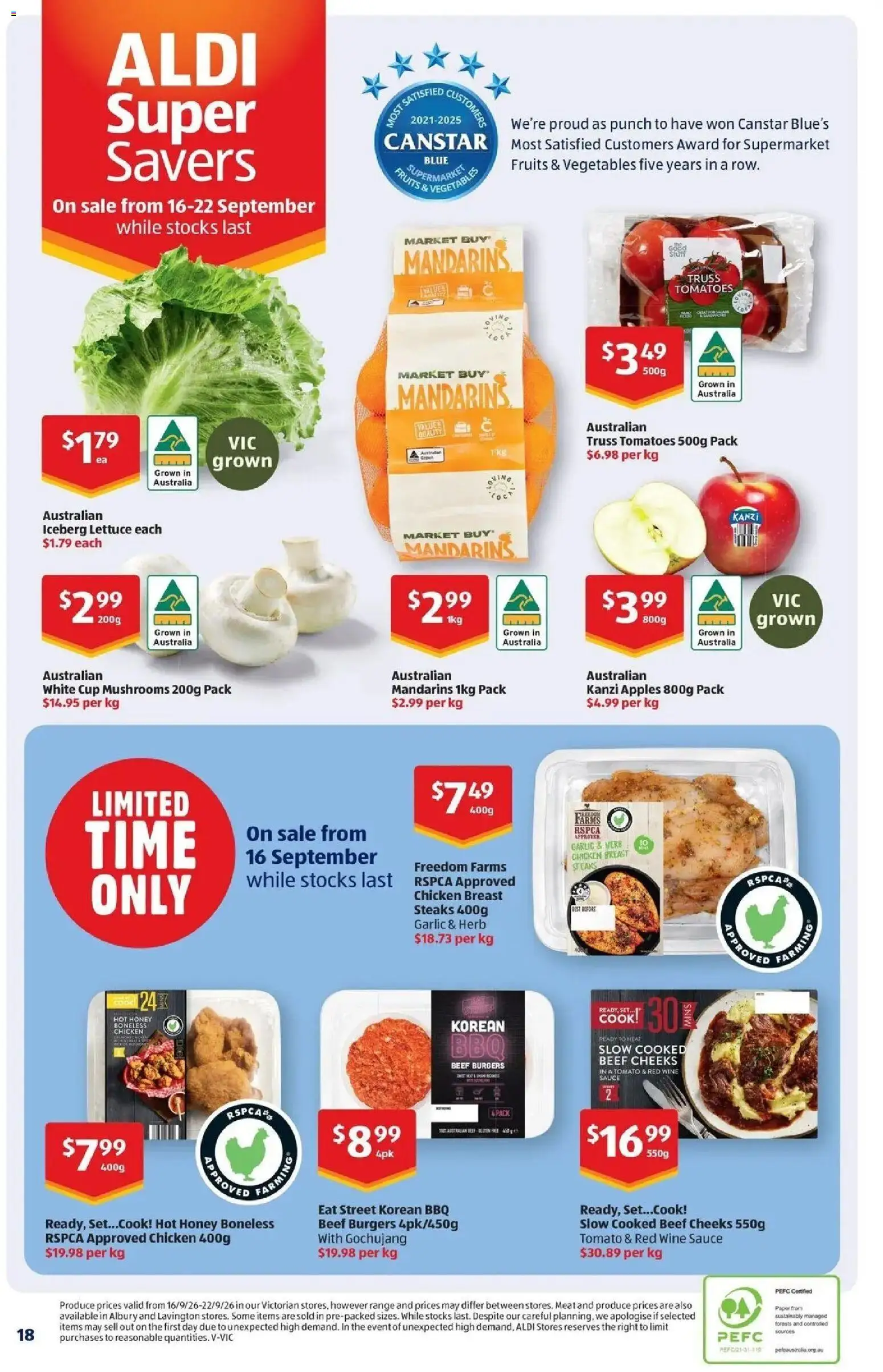 Aldi catalogue - valid from 23/09/2026 | Page: 18 | Products: Wine, Honey, Red wine, Iceberg lettuce