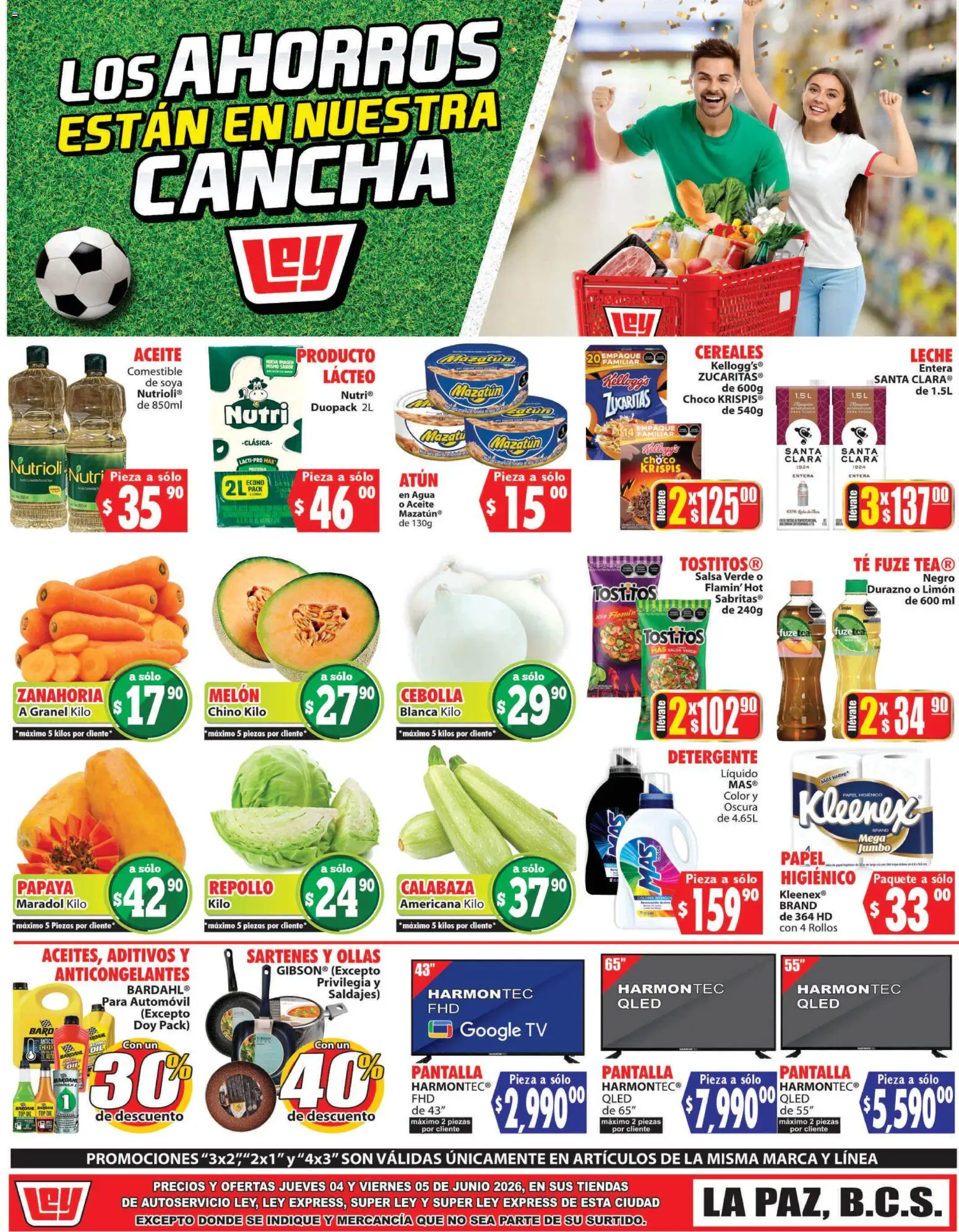 Nuevas ofertas de Casa Ley válidas en toda la República Mexicana desde el 04.06.2026. ¡Encuentra las mejores ofertas en Casa Ley folleto Autoservicio La Paz, BCS! | Página: 2 | Productos: Cebolla, Agua, Limón, Cereales