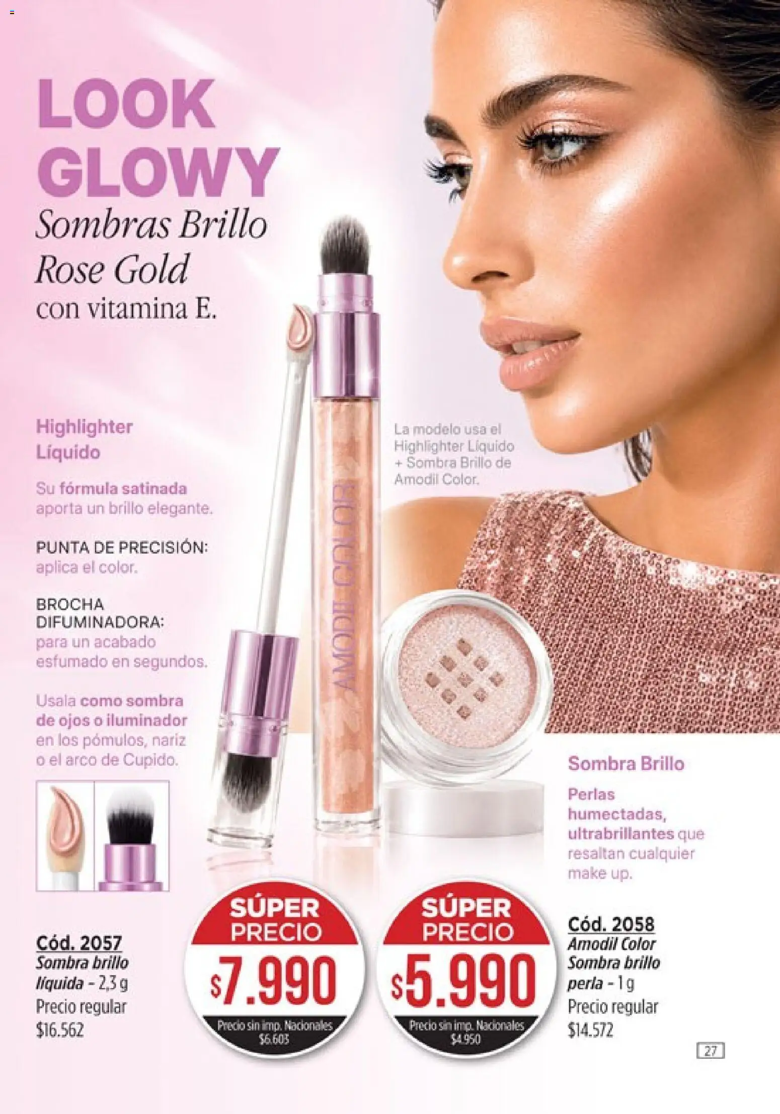 Catálogo Amodil Campaña 15 │ válido desde el 26/08/2026 | Página: 27 | Productos: Iluminador, Sombra, Brillo