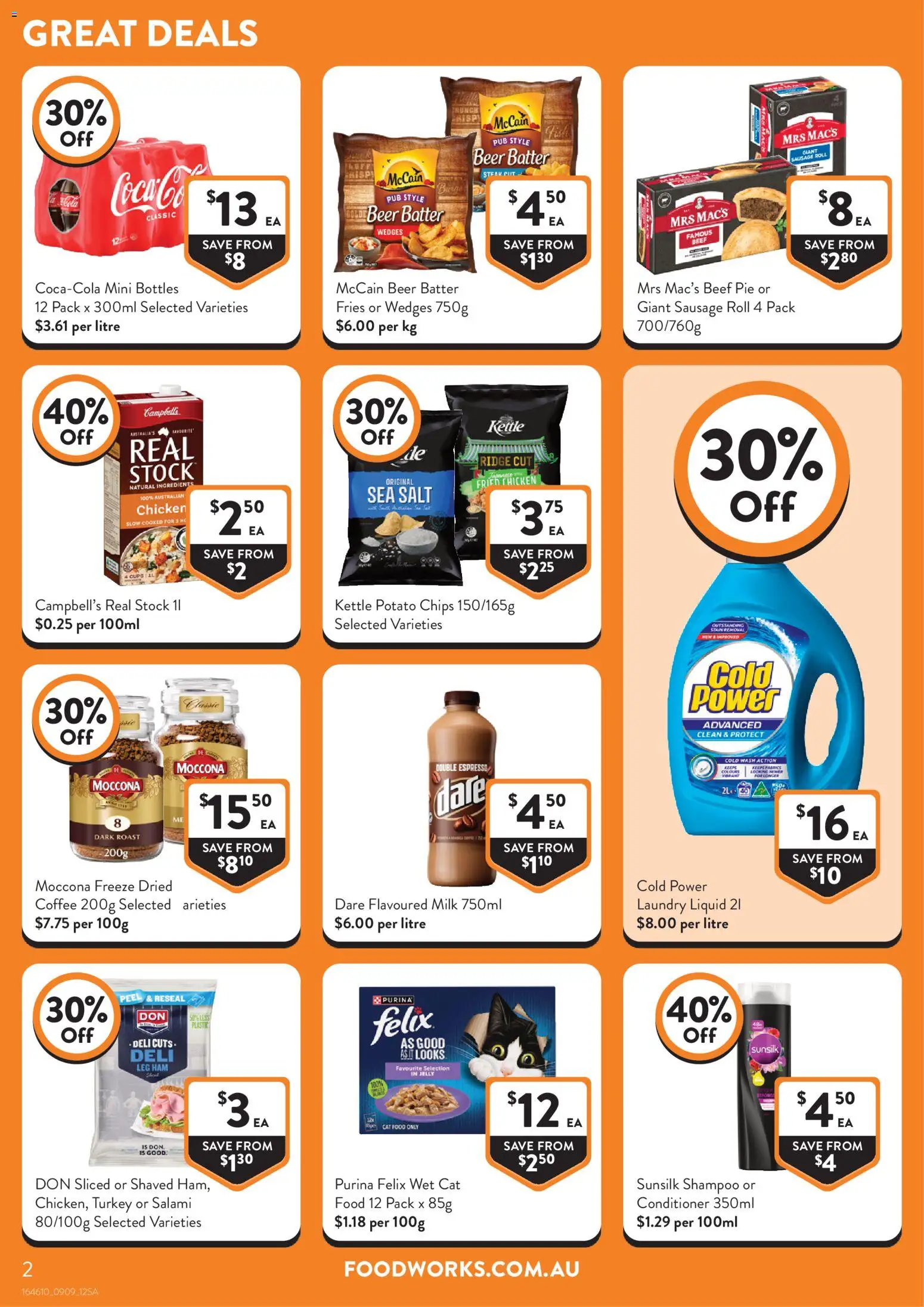 Foodworks catalogue - valid from 09/09/2026 | Page: 2 | Products: Conditioner, Coffee, Salami, Chips