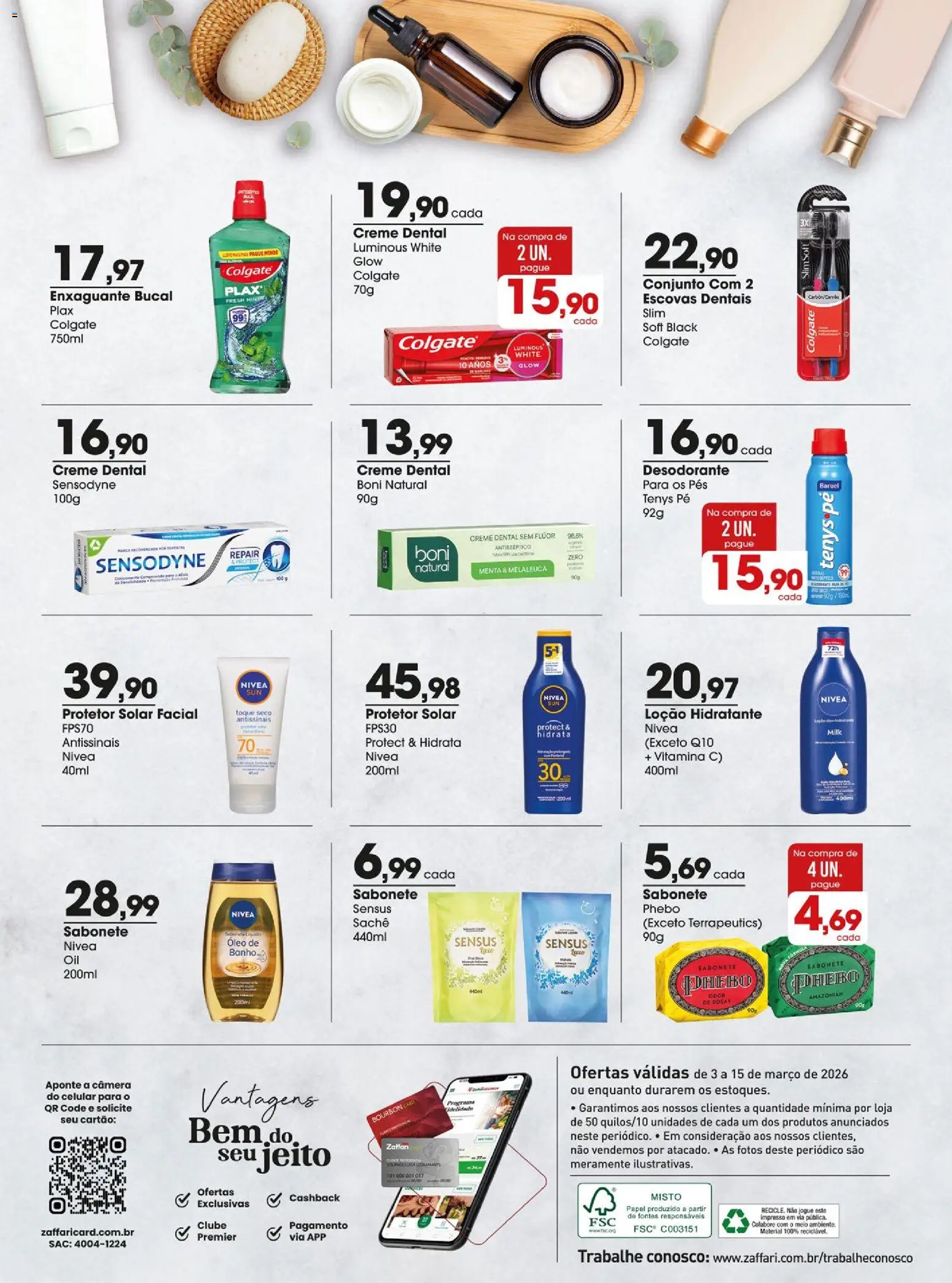 Zaffari Folheto - válido de 03.03.2026 | Página: 22 | Produtos: Desodorante, Creme dental, Vitamina c, Câmera
