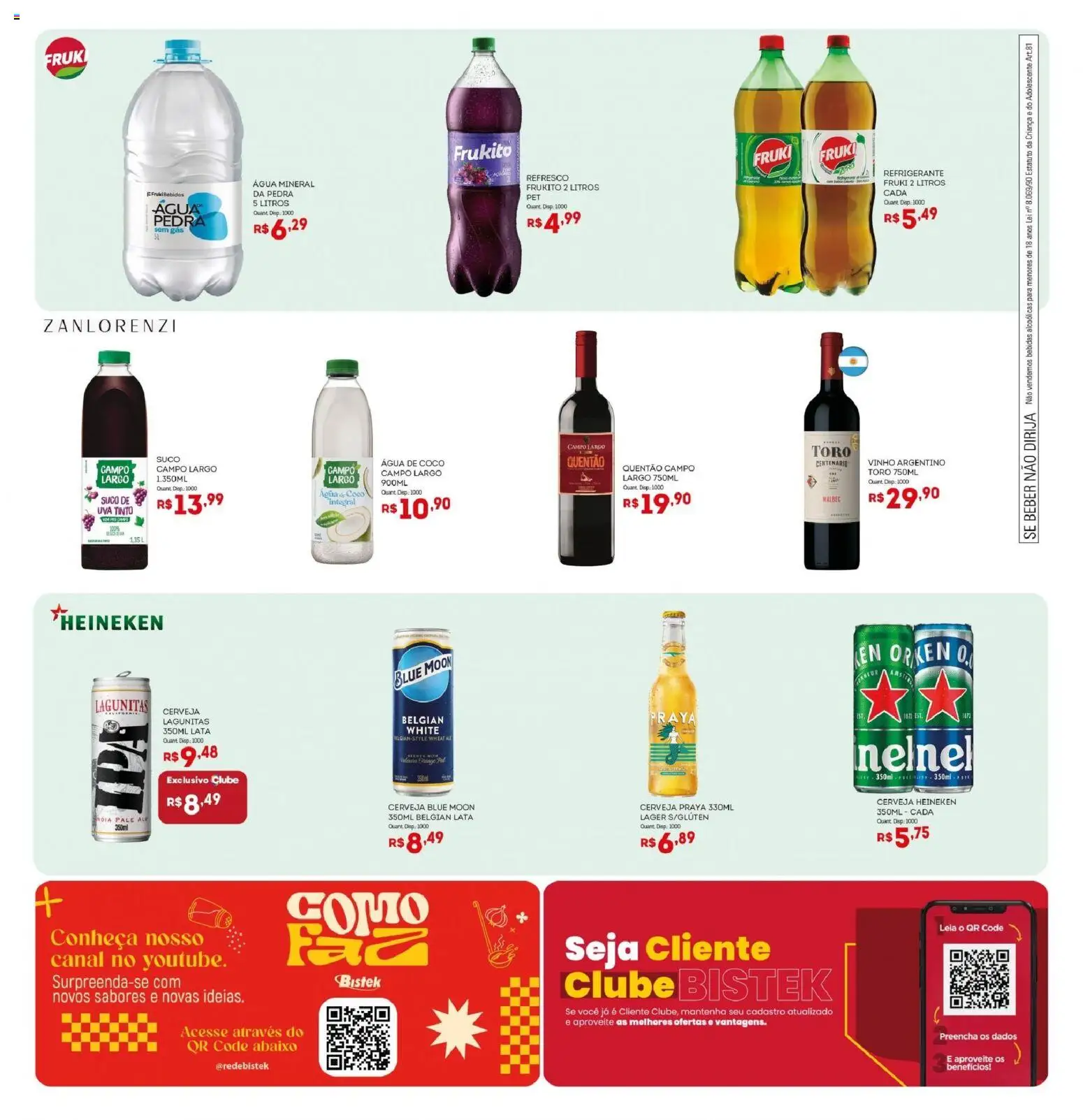 Bistek Supermercados Folheto - válido de 20.05.2026 | Página: 11 | Produtos: Água de coco, Suco, Vinho, Cerveja