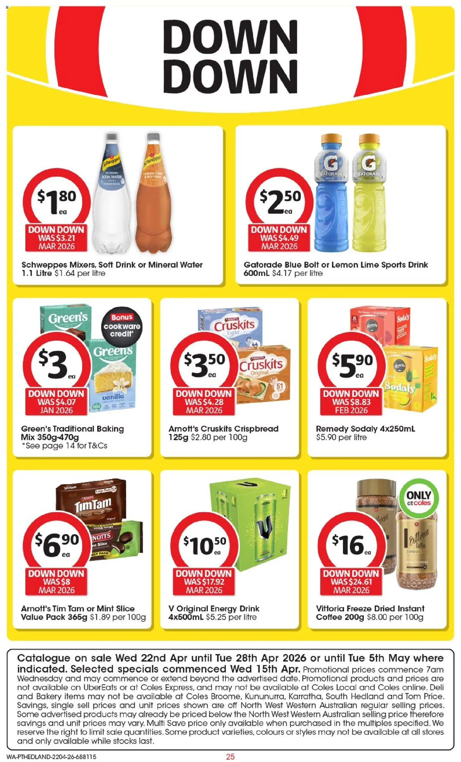 Coles catalogue - valid from 22.04.2026 | Page: 25 | Products: Light, Coffee, Cookware, Water