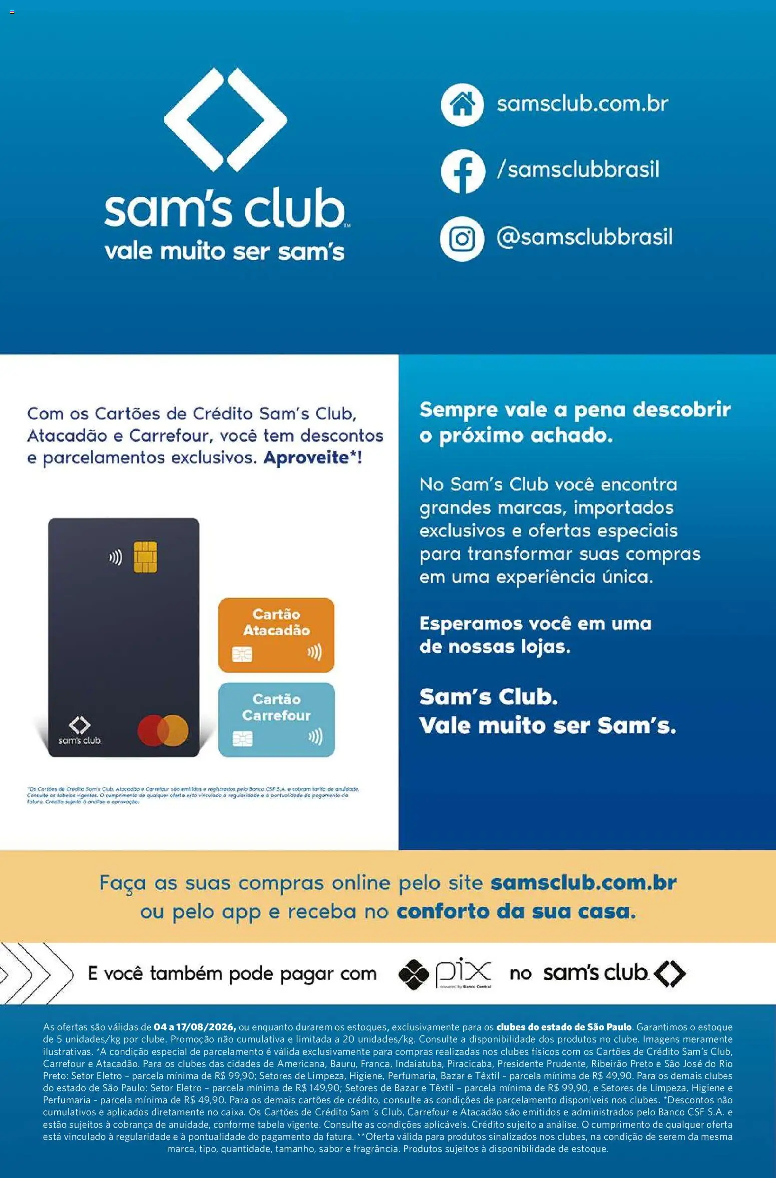 Sam's Club Folheto - válido de 04/08/2026 | Página: 13 | Produtos: Banco, Faca