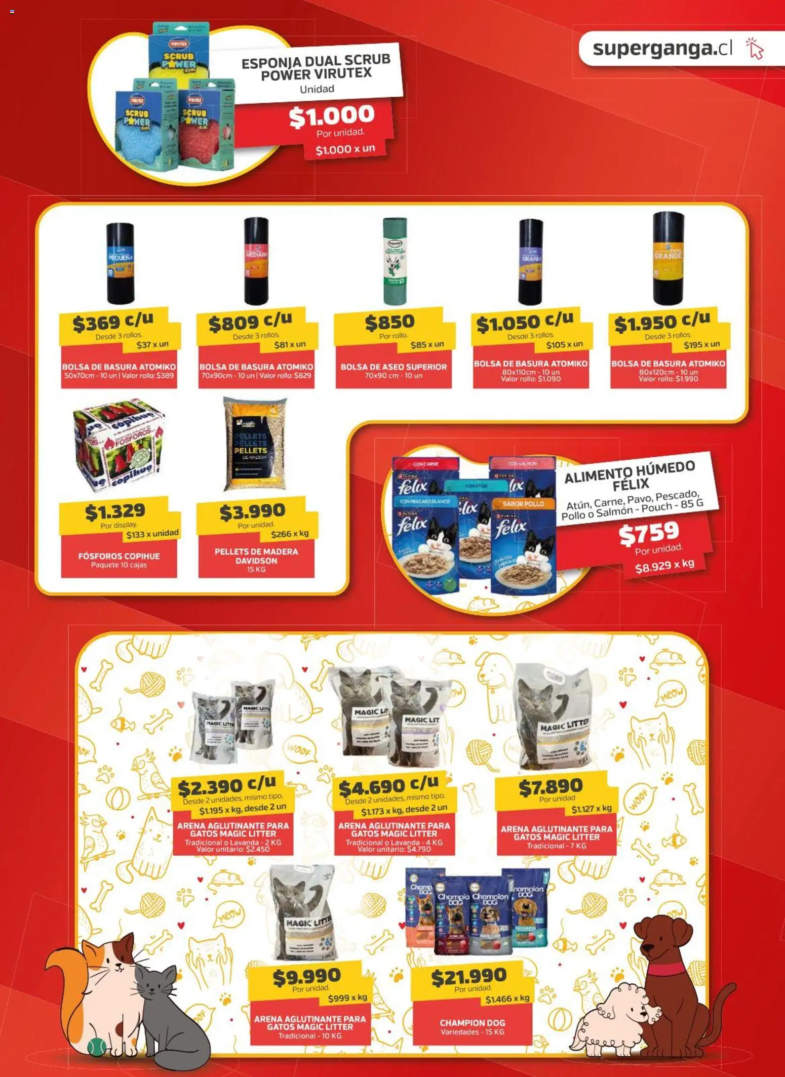 Super Ganga ofertas  │ válido desde el 09.04.2026 | Página: 7 | Productos: Esponja, Fósforos, Pollo, Pescado