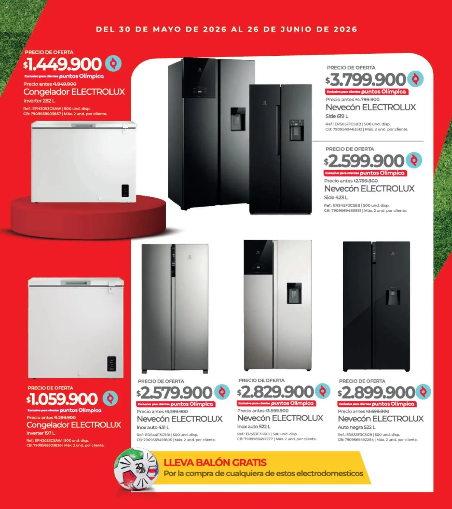Olímpica revista - valida desde el 30.05.2026 | Página: 17 | Productos: Balón, Congelador