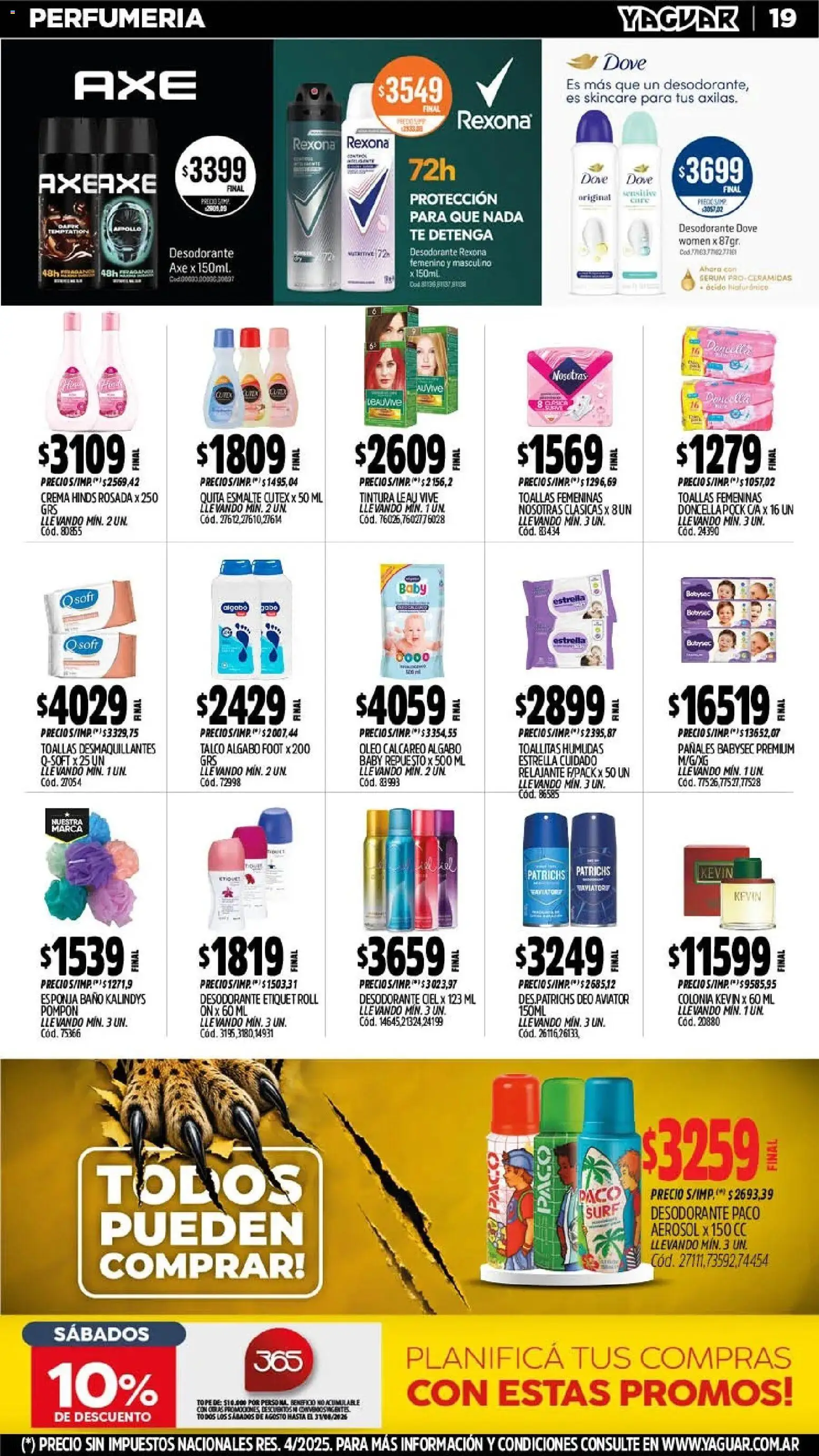 Yaguar - Oferta Semanal Chaco │ válido desde el 03/08/2026 | Página: 19 | Productos: Serum, Desodorante, Té, Crema