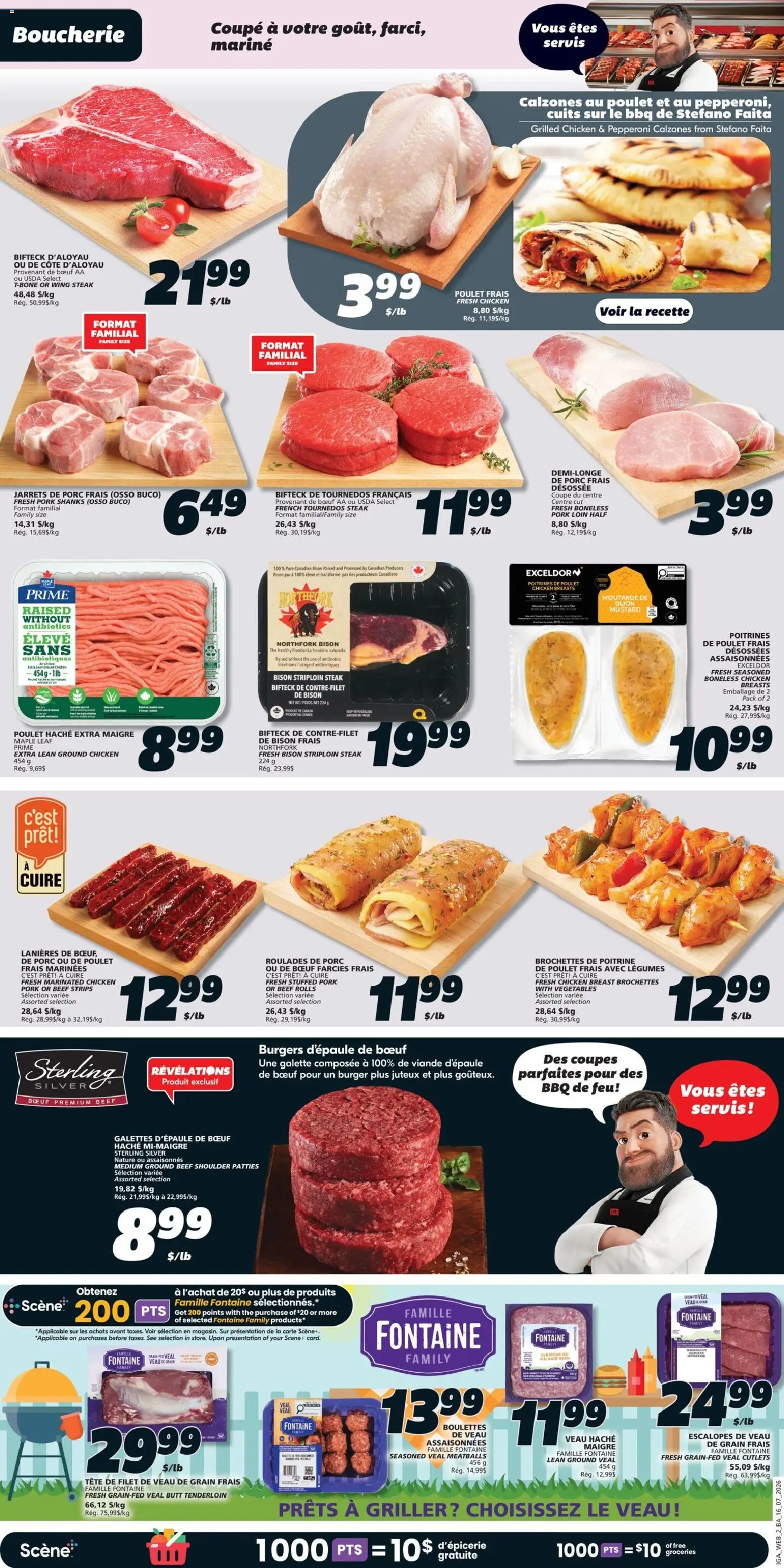IGA flyer valid from Jul 16, 2026 | Page: 5 | Products: Beef, Strips, Pork loin, Chicken