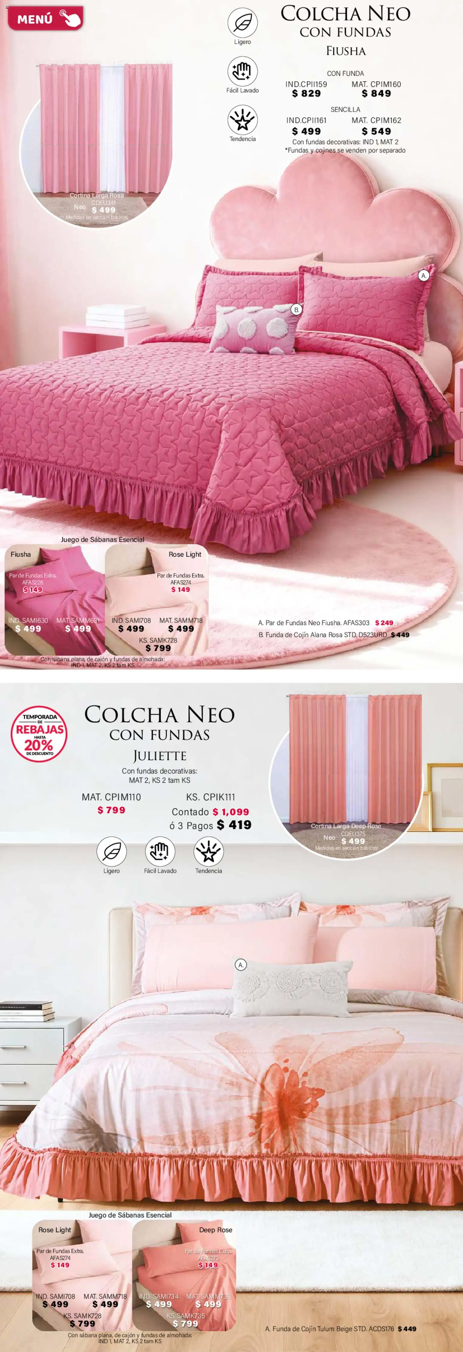 Nuevas ofertas de Colchas Concord válidas en toda la República Mexicana desde el 01/02/2026. ¡Encuentra las mejores ofertas en Colchas Concord catálogo! | Página: 75 | Productos: Juego, Funda, Almohada, Sabanas