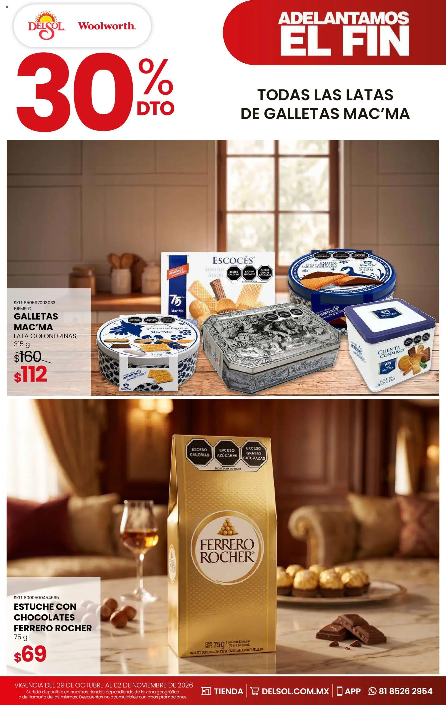 Nuevas ofertas de Del Sol y Woolworth válidas en toda la República Mexicana desde el 29/10/2026. ¡Encuentra las mejores ofertas en Del Sol y Woolworth Buen Fin! | Página: 27
