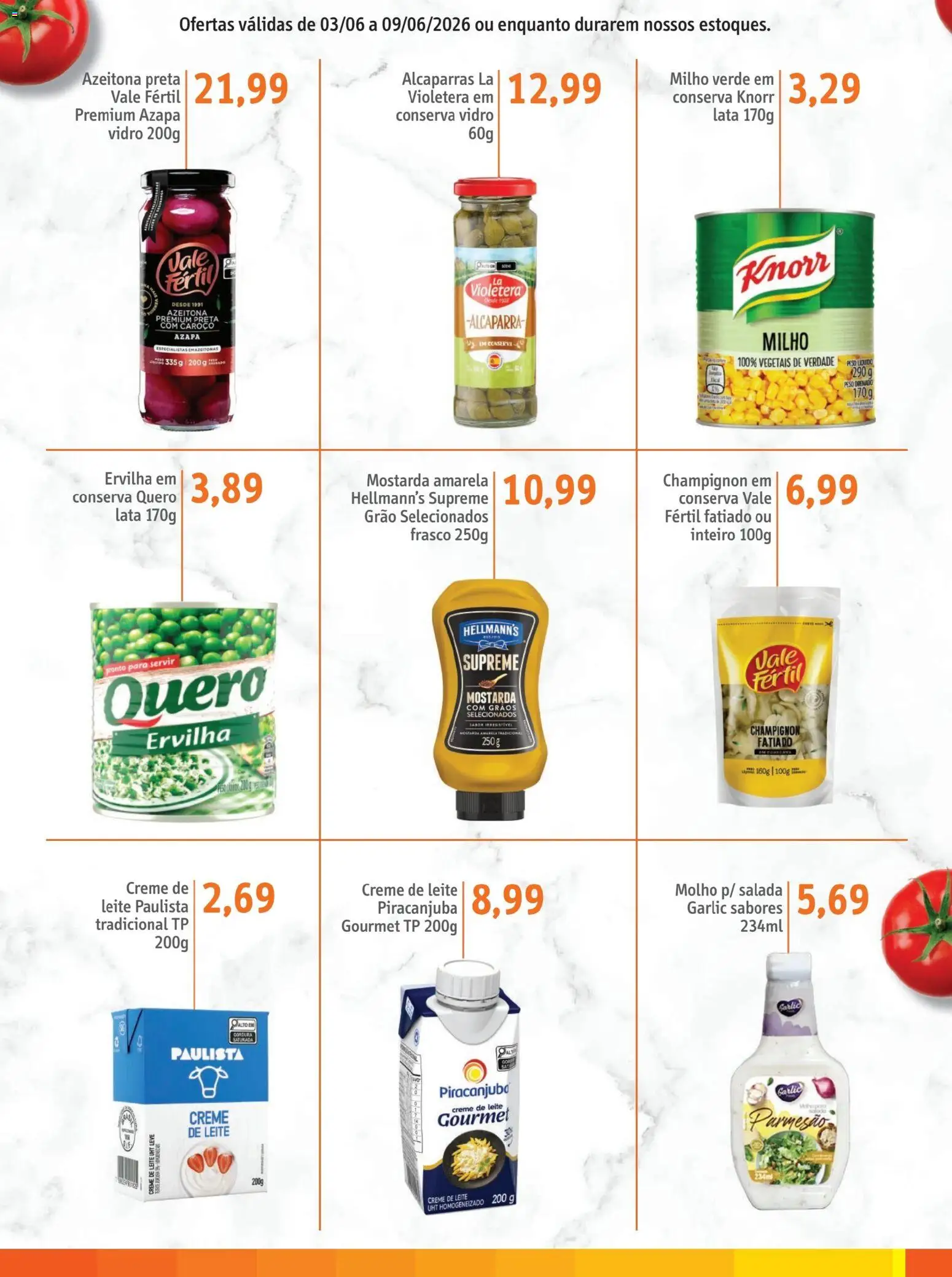 Sonda Folheto - válido de 03.06.2026 | Página: 8 | Produtos: Ervilha, Milho verde, Salada, Knorr