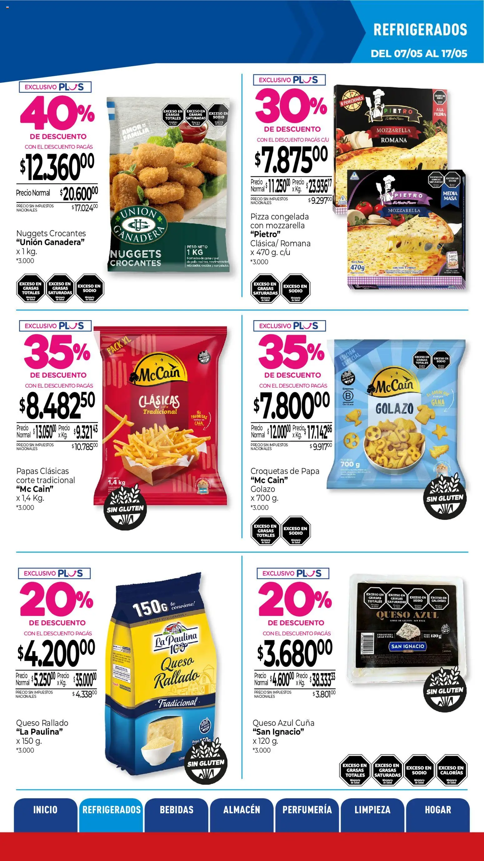 La Anonima catálogo │ válido desde el 07.05.2026 | Página: 7 | Productos: Peso, Cuna, Papa, Queso