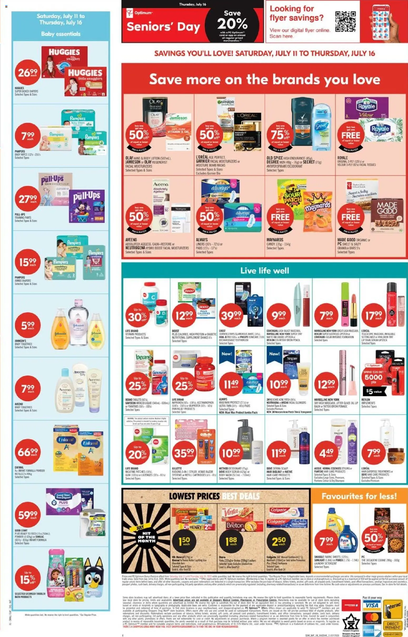 Shoppers flyer valid from Jul 10, 2026 | Page: 2 | Products: Shampoo, Deodorant, Detergent, Bath