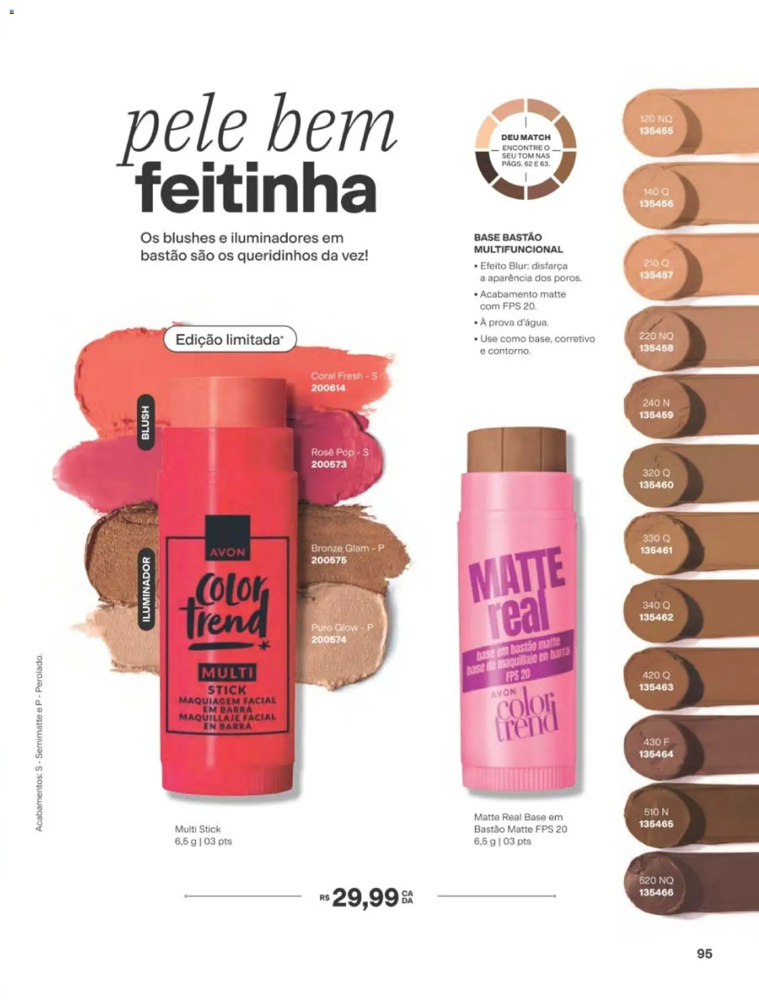 Avon Folheto - válido de 29/06/2026 | Página: 95 | Produtos: Maquiagem, Corretivo, Multifuncional, Base