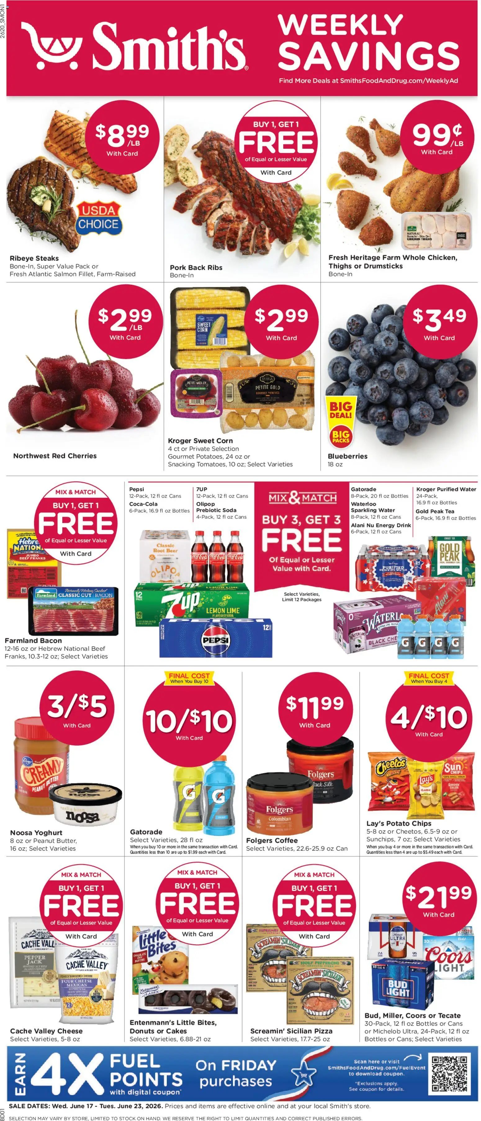 Smith's Weekly Ad - valid from 17.06.2026 | Page: 1 | Products: Cherries, Cheese, Lemon, Lime