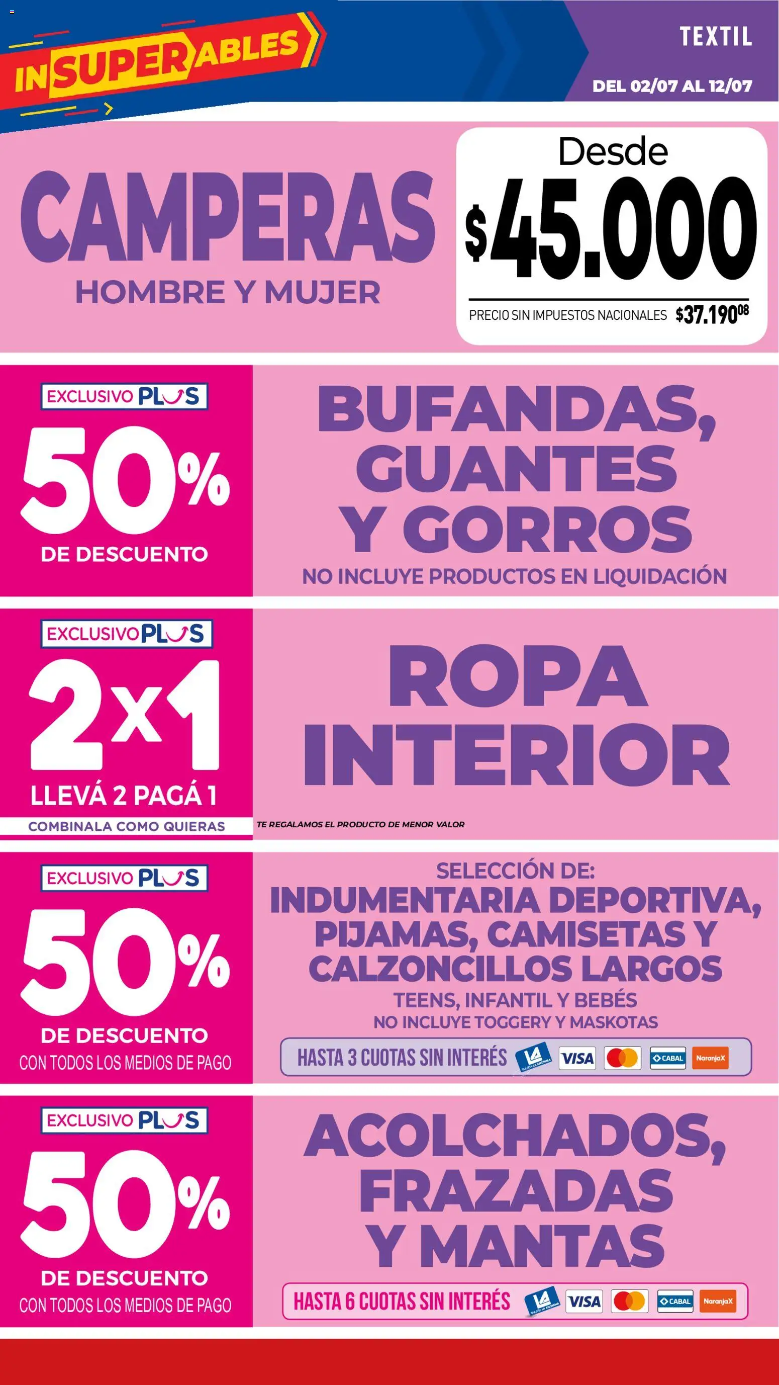 La Anonima catálogo │ válido desde el 02/07/2026 | Página: 43 | Productos: Ropa, Ropa interior, Té, Guantes