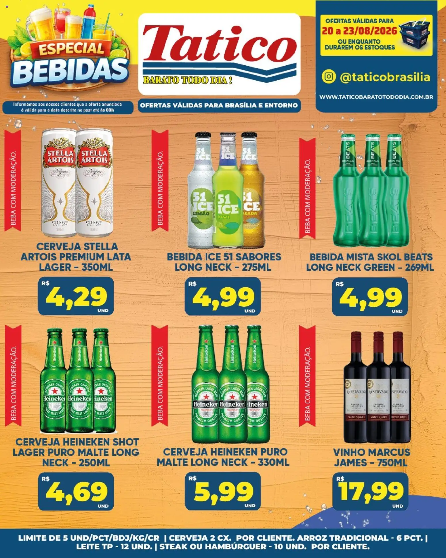 Tatico Folheto - válido de 20/08/2026 | Página: 25 | Produtos: Steak, Arroz, Hambúrguer, Bebida