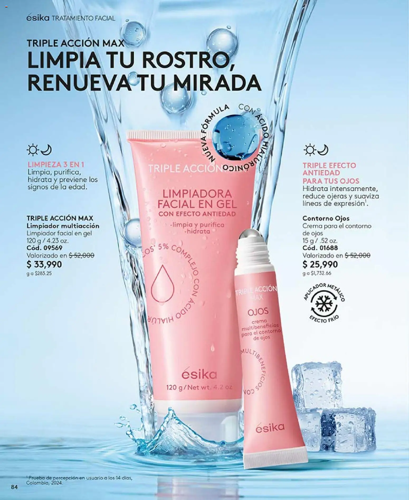 Ésika revista - valida desde el 13.03.2026 | Página: 84 | Productos: Crema, Limpiador, Limpiador facial, Contorno de ojos