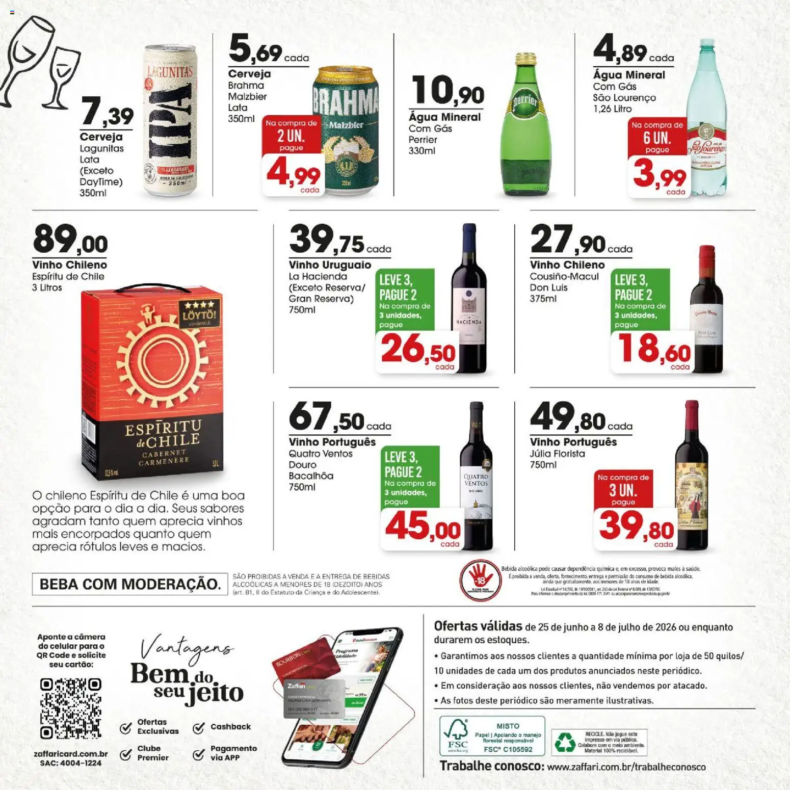 Zaffari Folheto - válido de 25/06/2026 | Página: 10 | Produtos: Celular, Cerveja, Bourbon, Bebida