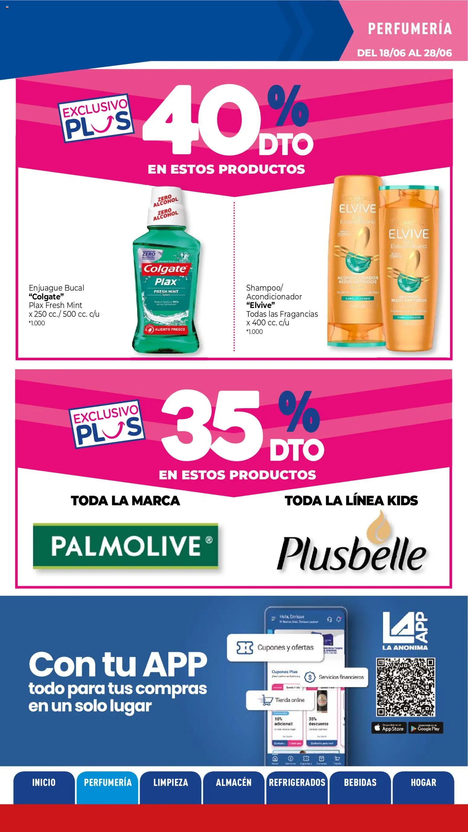 La Anonima catálogo │ válido desde el 18.06.2026 | Página: 5 | Productos: Shampoo, Acondicionador, Enjuague bucal