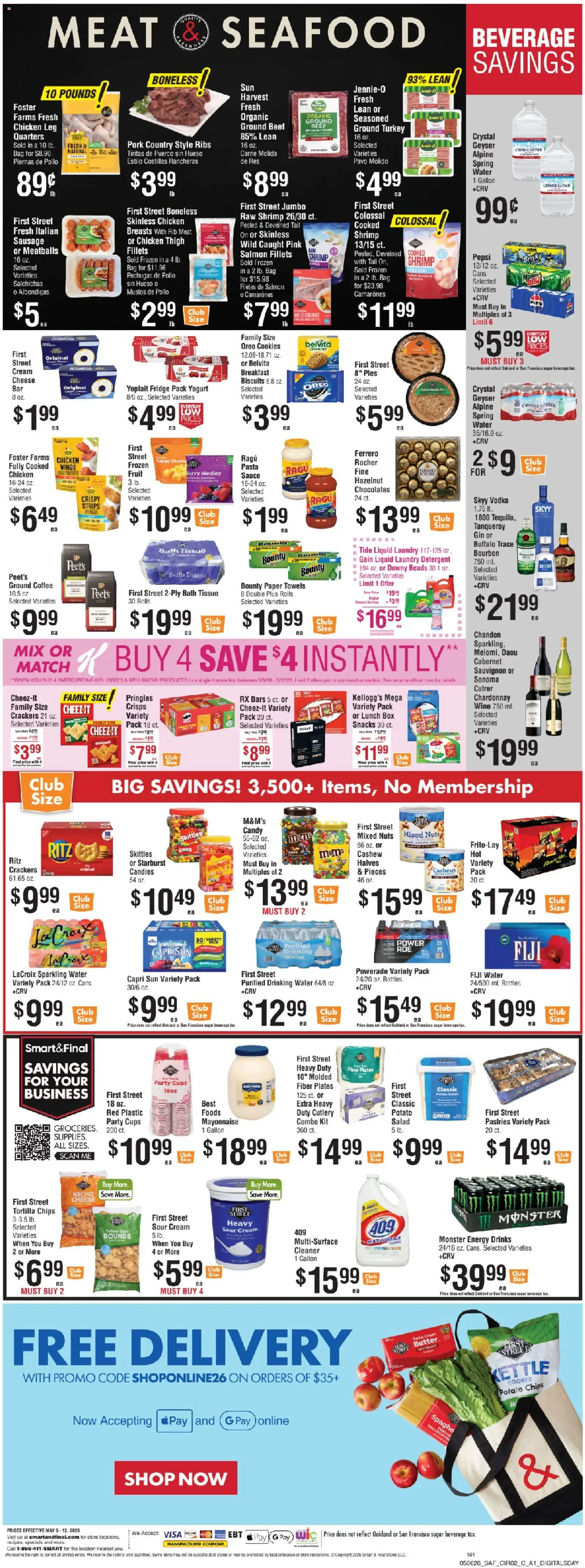 Smart & Final Weekly Ad - 5 Day A1 - valid from 08.05.2026 | Page: 3 | Products: Corn, Chips, Salad, Sausage