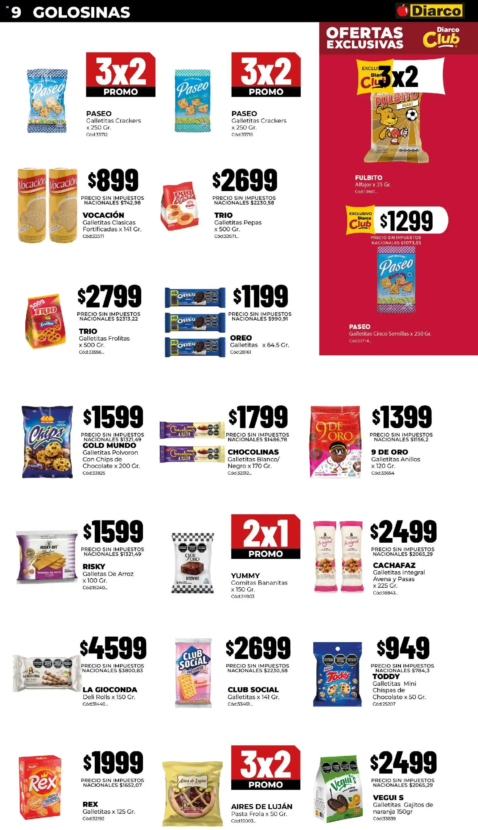Diarco - Ofertas en Centro del País (Pueblo) │ válido desde el 14/09/2026 | Página: 9 | Productos: Galletas de arroz, Avena, Mani, Semillas