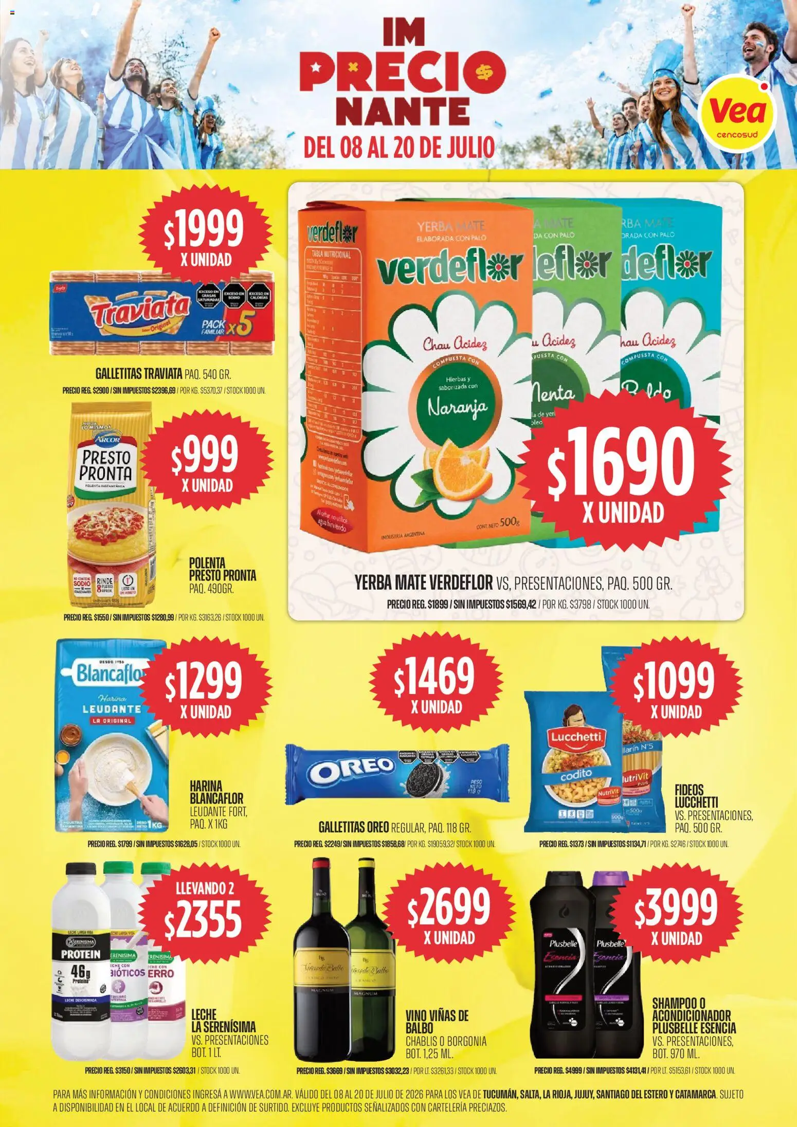 Vea - Volante imPRECIOnante NOA │ válido desde el 08/07/2026 | Página: 1 | Productos: Mate, Acondicionador, Leche, Fideos