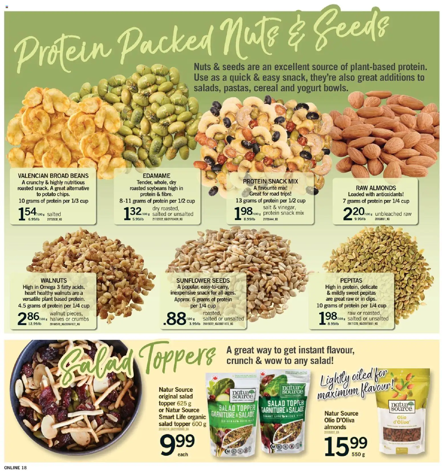 Fortinos flyer valid from Jul 9, 2026 | Page: 17 | Products: Nuts, Salad, Yogurt
