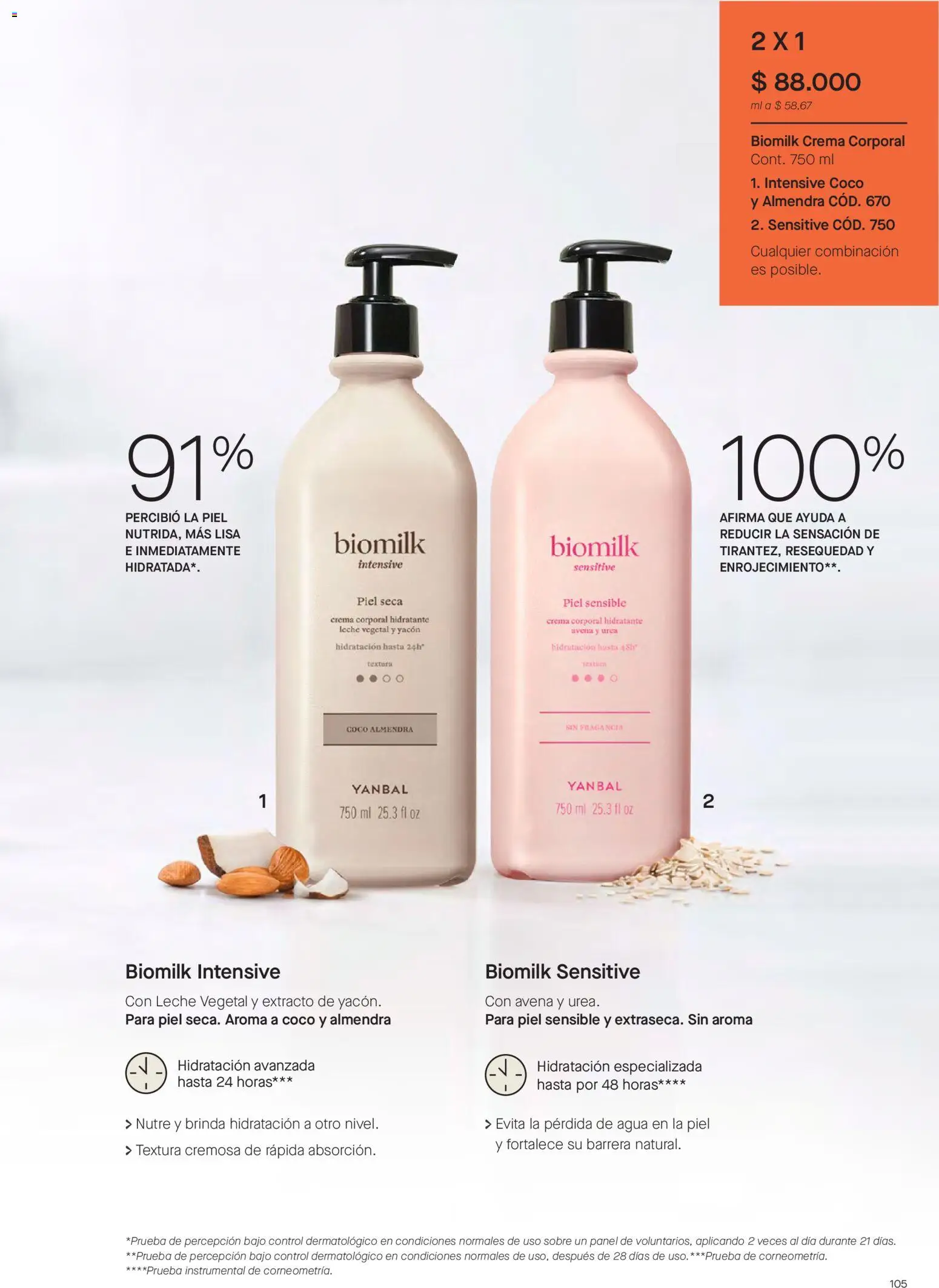 Yanbal revista - valida desde el 18/07/2026 | Página: 105 | Productos: Agua, Almendra, Avena, Combinación
