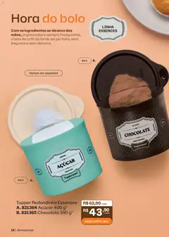Tupperware catálogo Vitrine 05 - Pré-Visualização do folheto da loja Tupperware, válido de 01.05.2026 | Página: 18 | Produtos: Leite, Chocolate, Bolo, Açúcar