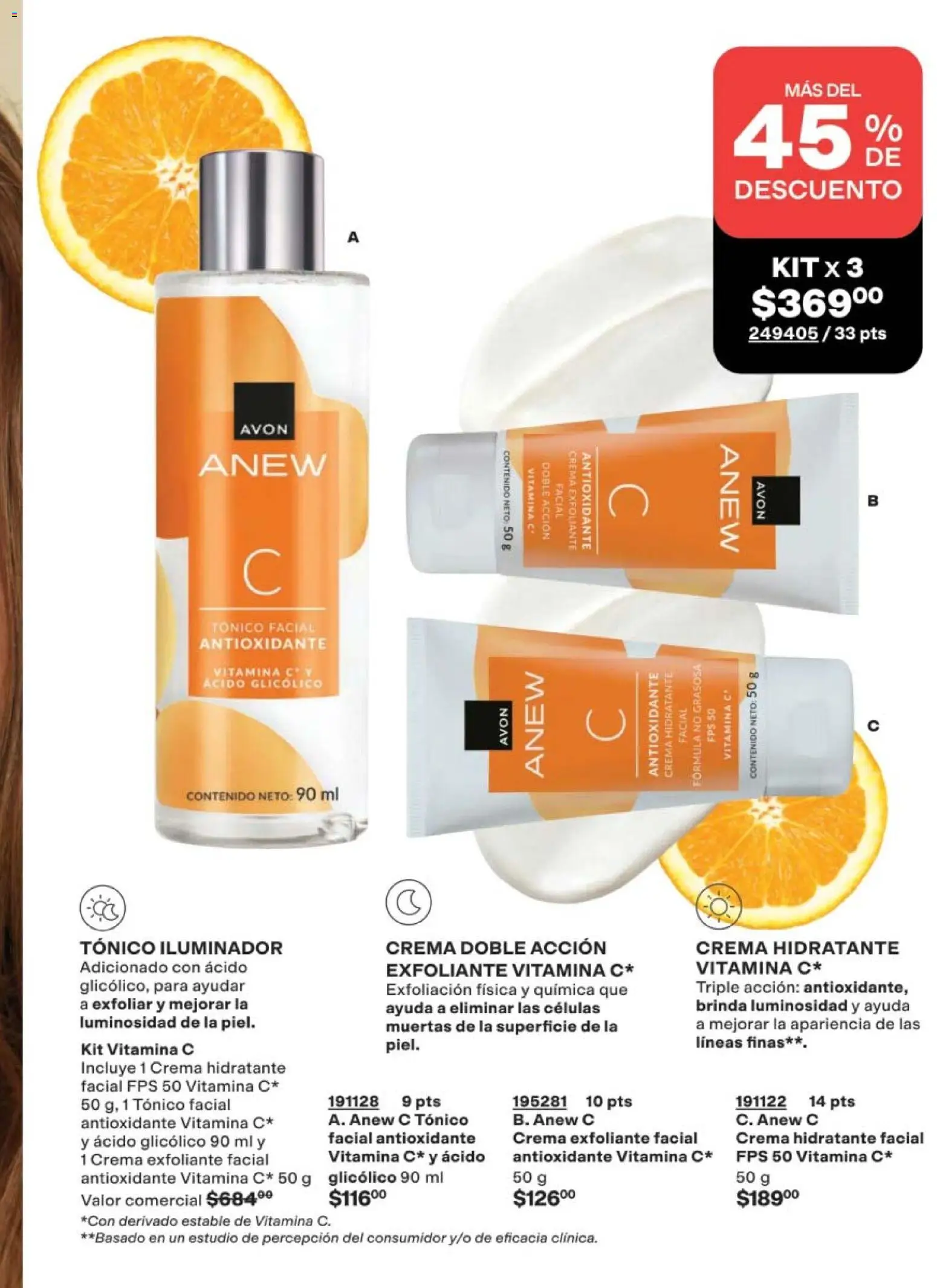 Nuevas ofertas de AVON válidas en toda la República Mexicana desde el 02.04.2026. ¡Encuentra las mejores ofertas en AVON campaña 6 2026! | Página: 137 | Productos: Iluminador, Crema, Exfoliante facial, Toner