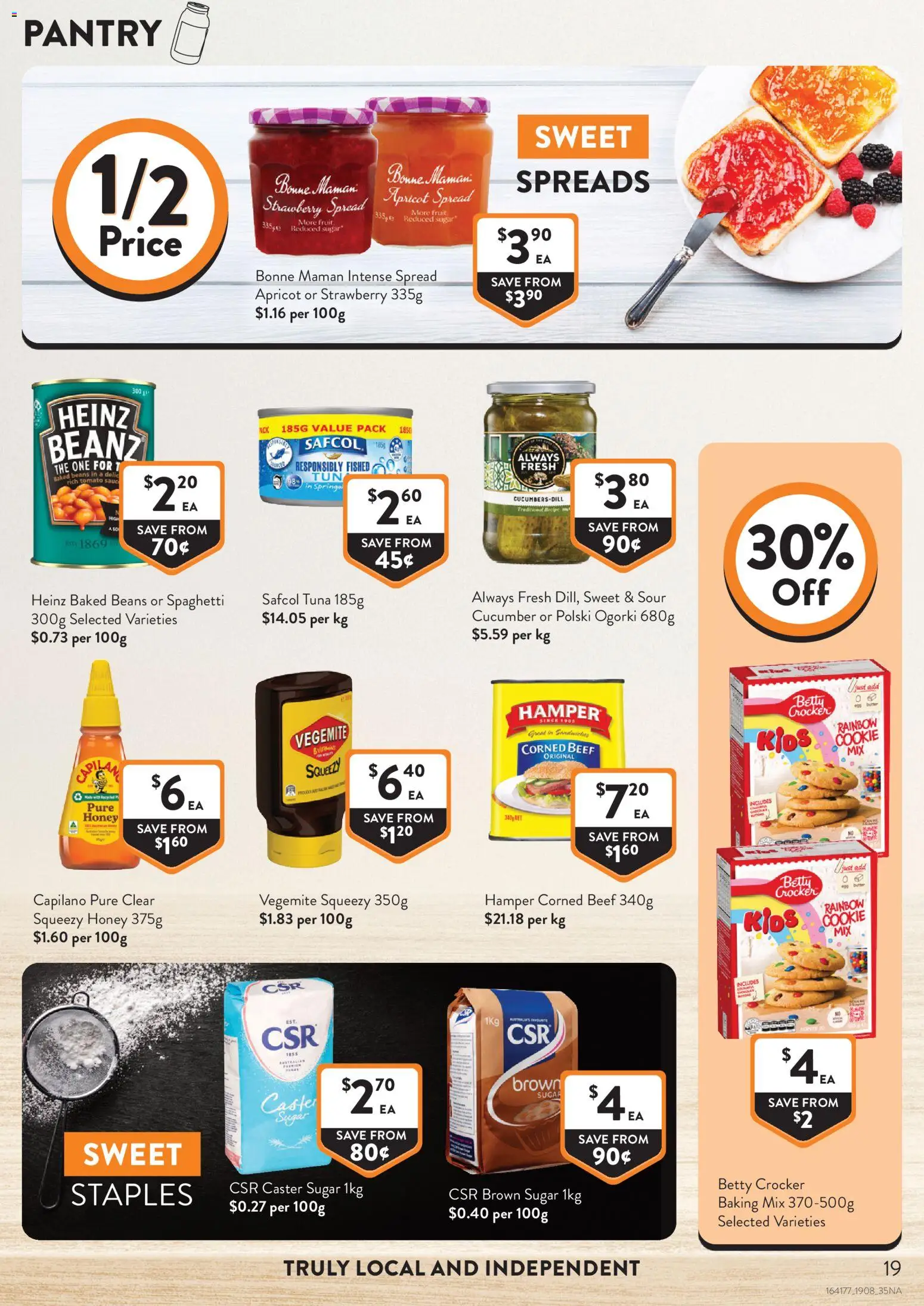 Foodworks catalogue - valid from 18/08/2026 | Page: 19 | Products: Cucumber, Fruit, Vegemite, Spaghetti