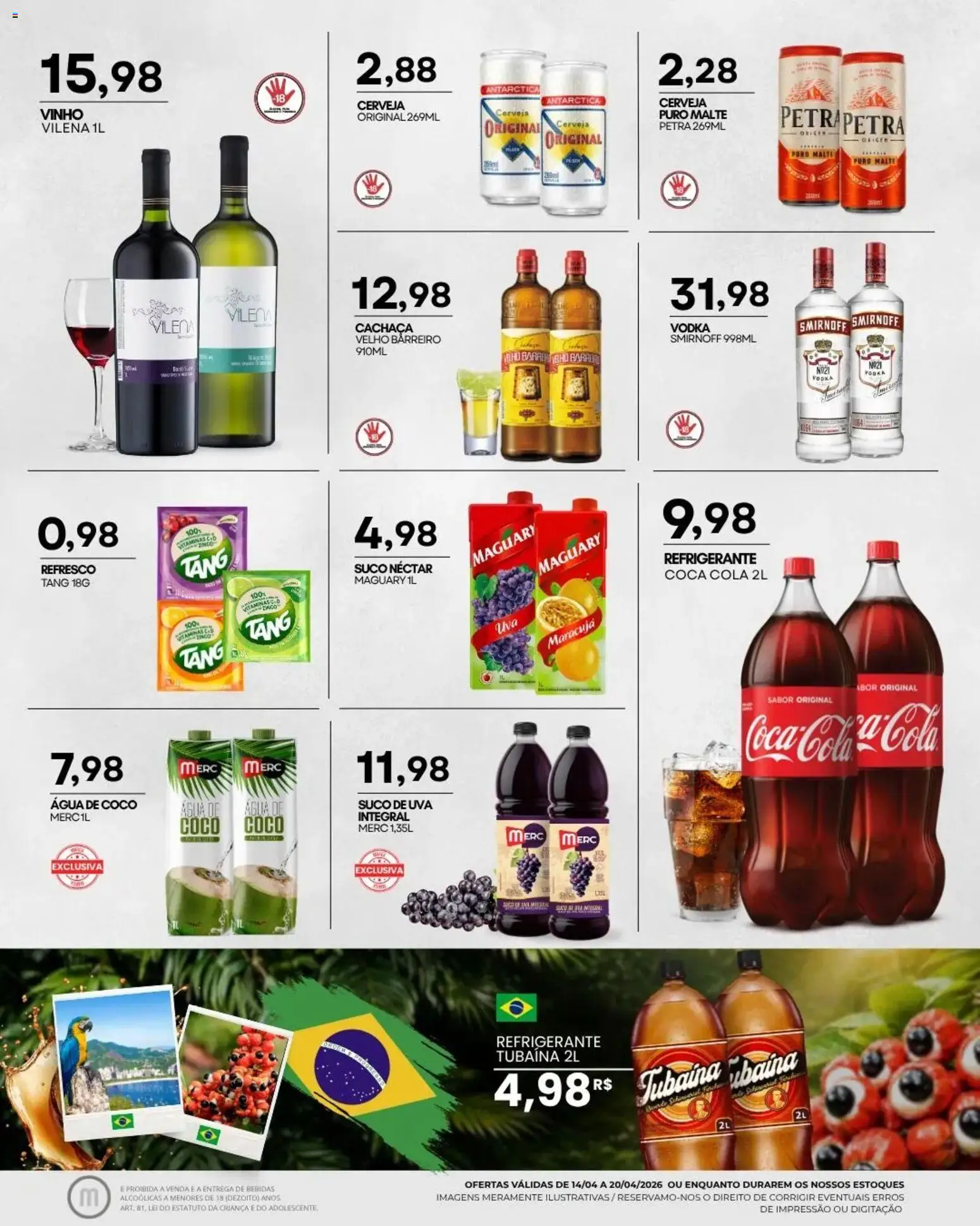 Mercadão Atacadista Folheto - válido de 14.04.2026 | Página: 12 | Produtos: Refresco, Suco, Cerveja, Refrigerante