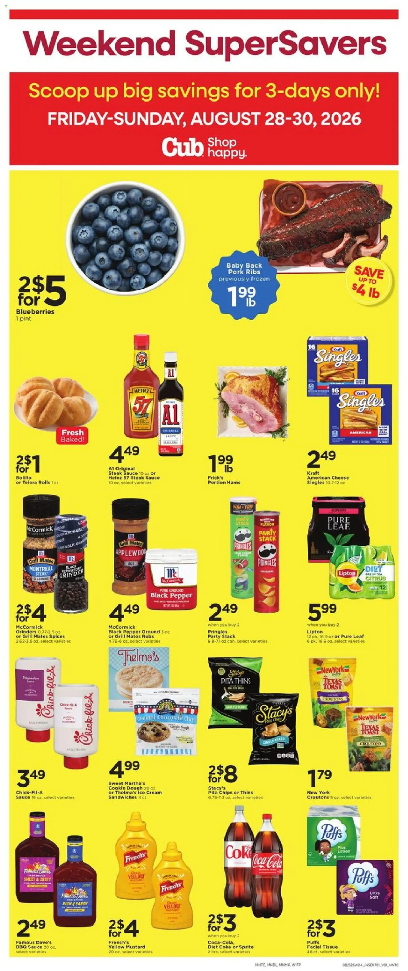 Cub Foods Weekly Ad - valid from 08/23/2026 | Page: 3 | Products: Chocolate, Mustard, Blueberries, Sheet