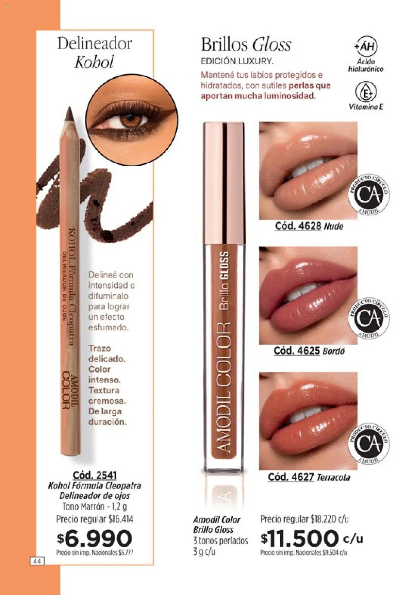 Catálogo Amodil Campaña 15 │ válido desde el 26/08/2026 | Página: 44 | Productos: Delineador de ojos, Delineador, Brillo