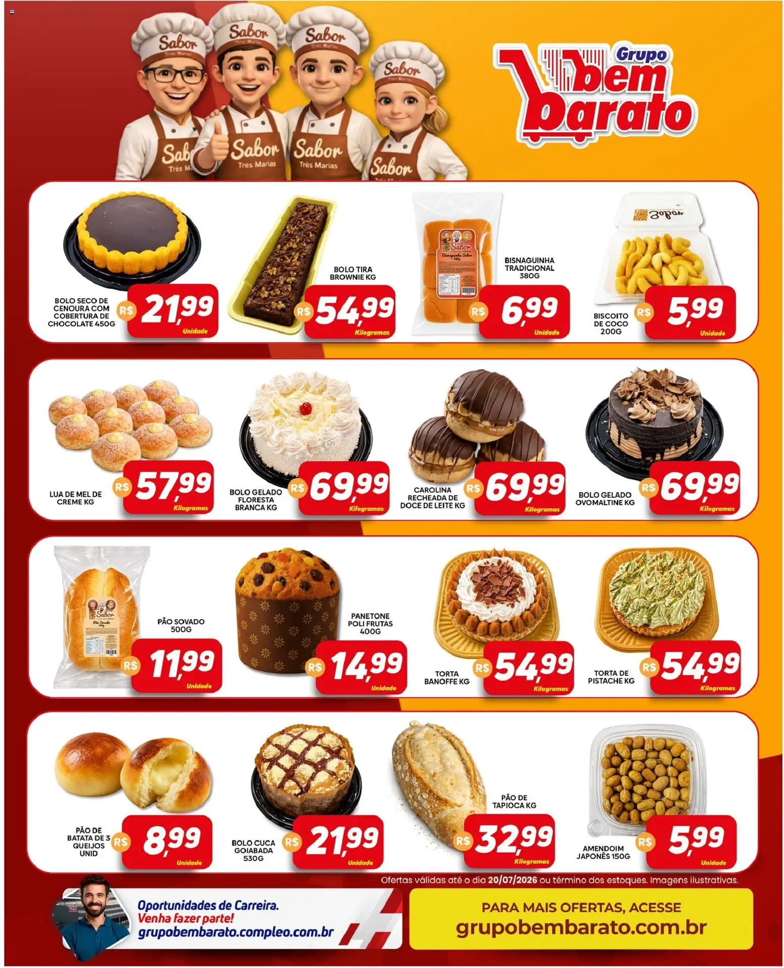 Supermercado Bem Barato Folheto - válido de 14/07/2026 | Página: 4 | Produtos: Biscoito, Leite, Batata, Goiabada