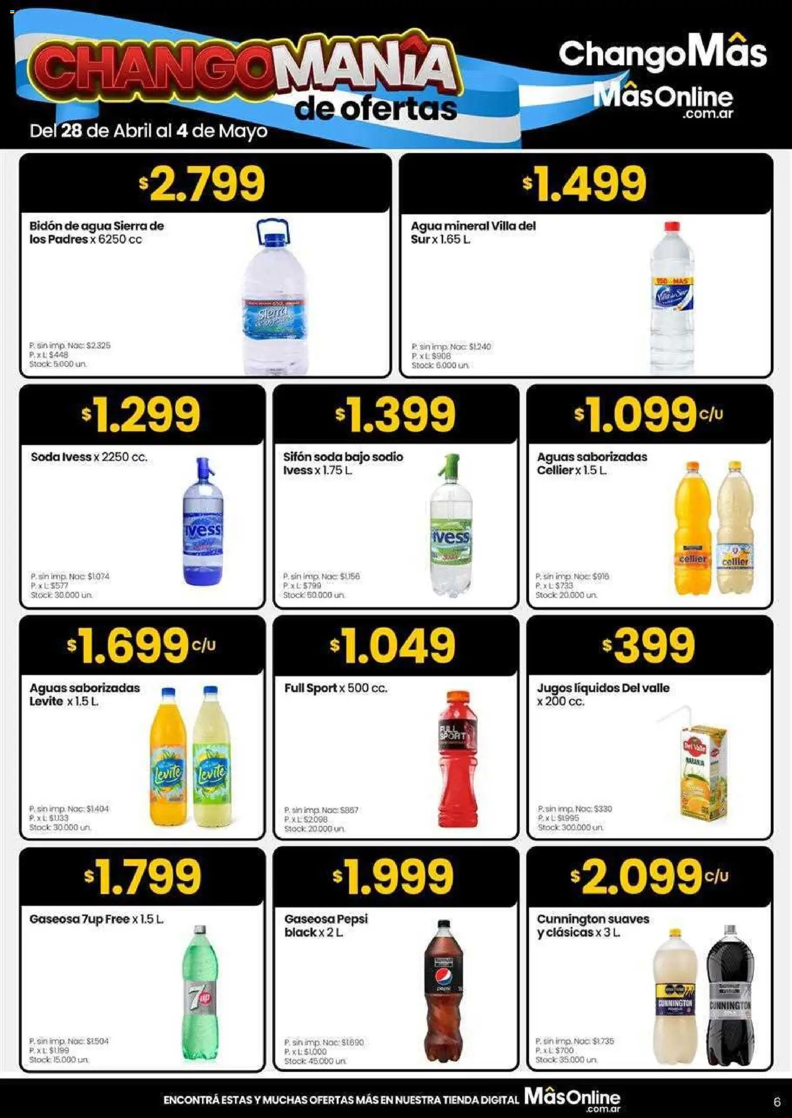 Changomas ofertas │ válido desde el 05.05.2026 | Página: 6 | Productos: Bidón, Gaseosa, Soda, Sierra