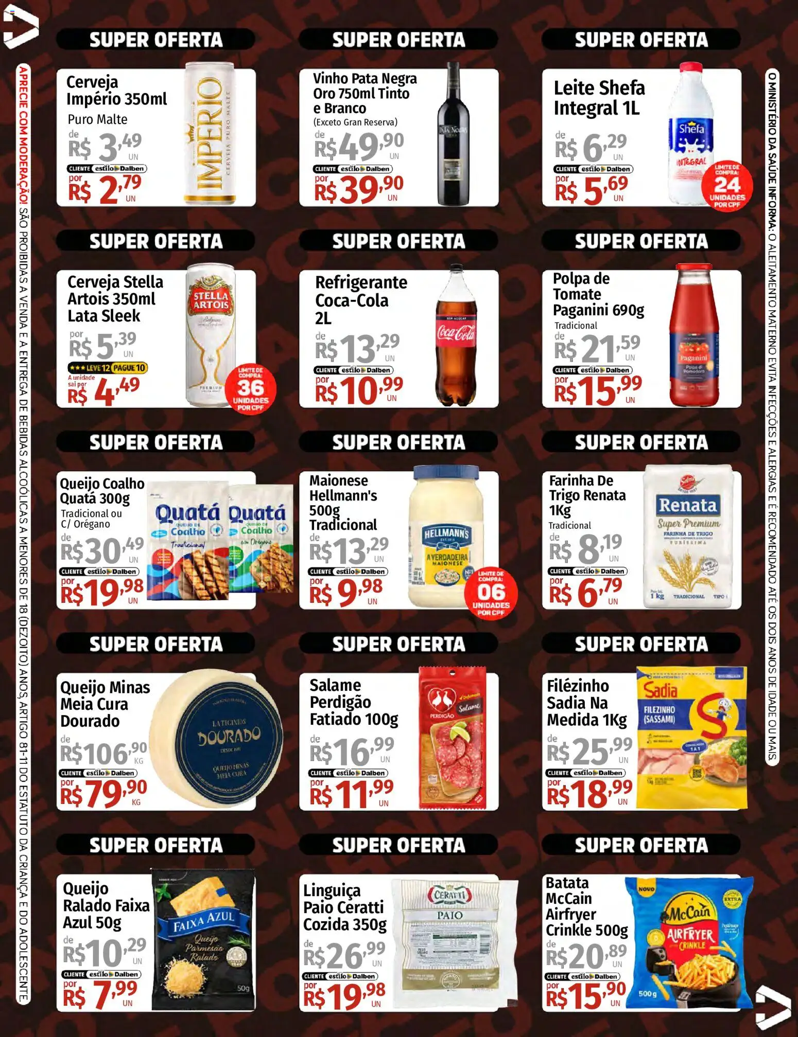 Supermercado Dalben Folheto - válido de 19/08/2026 | Página: 2 | Produtos: Tomate, Linguiça, Bebidas, Pia