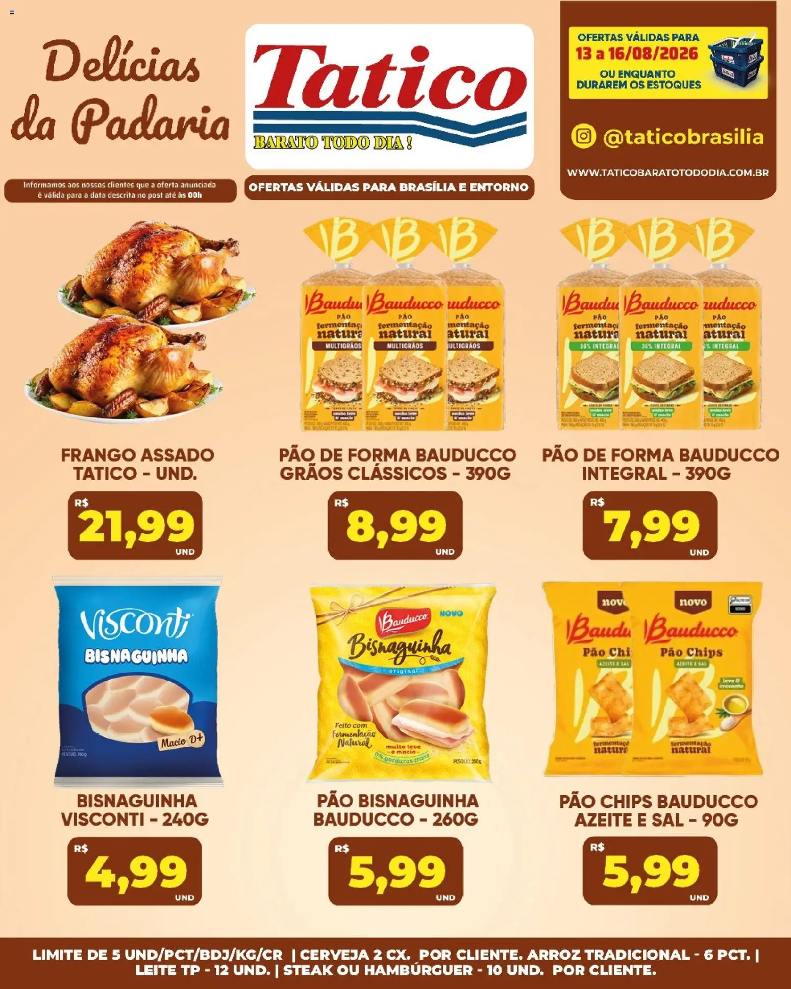 Tatico Folheto - válido de 17/08/2026 | Página: 44 | Produtos: Steak, Cerveja, Hambúrguer, Frango