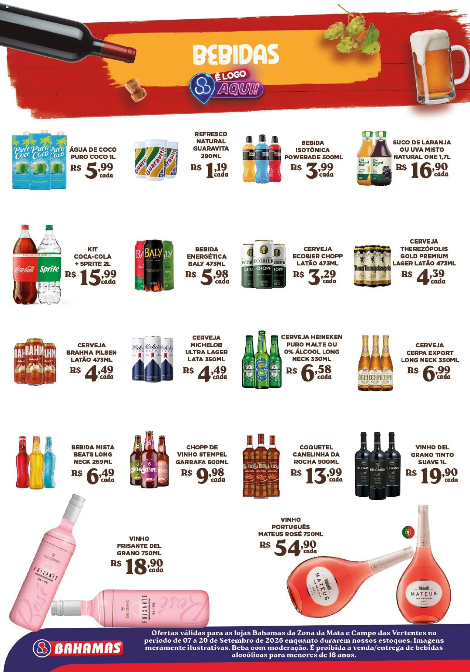 Bahamas Supermercados Folheto - válido de 07/09/2026 | Página: 8 | Produtos: Coco, Álcool, Uva, Bebidas