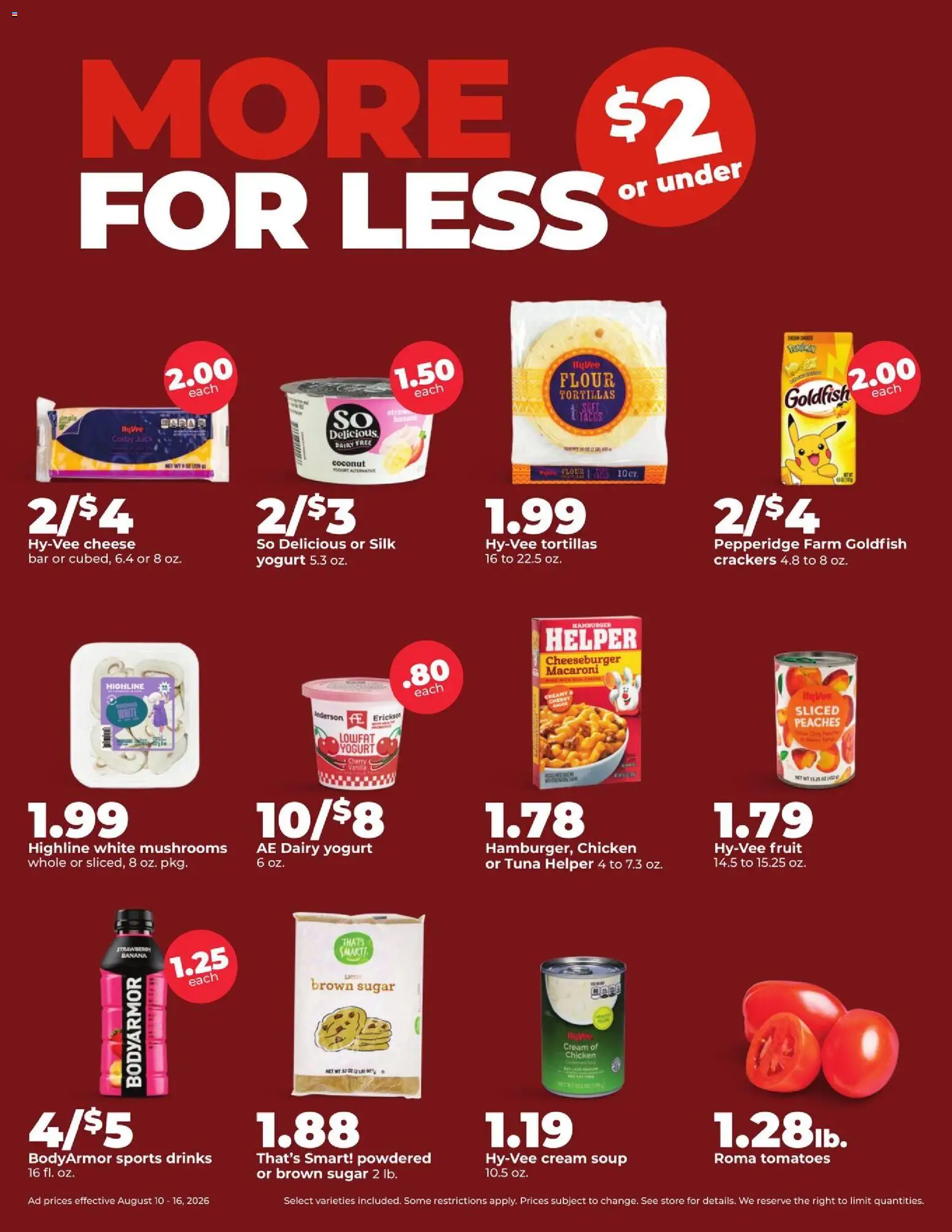 HyVee Weekly Ad - valid from 08/10/2026 | Page: 3 | Products: Yogurt, Cream, Sugar, Coconut
