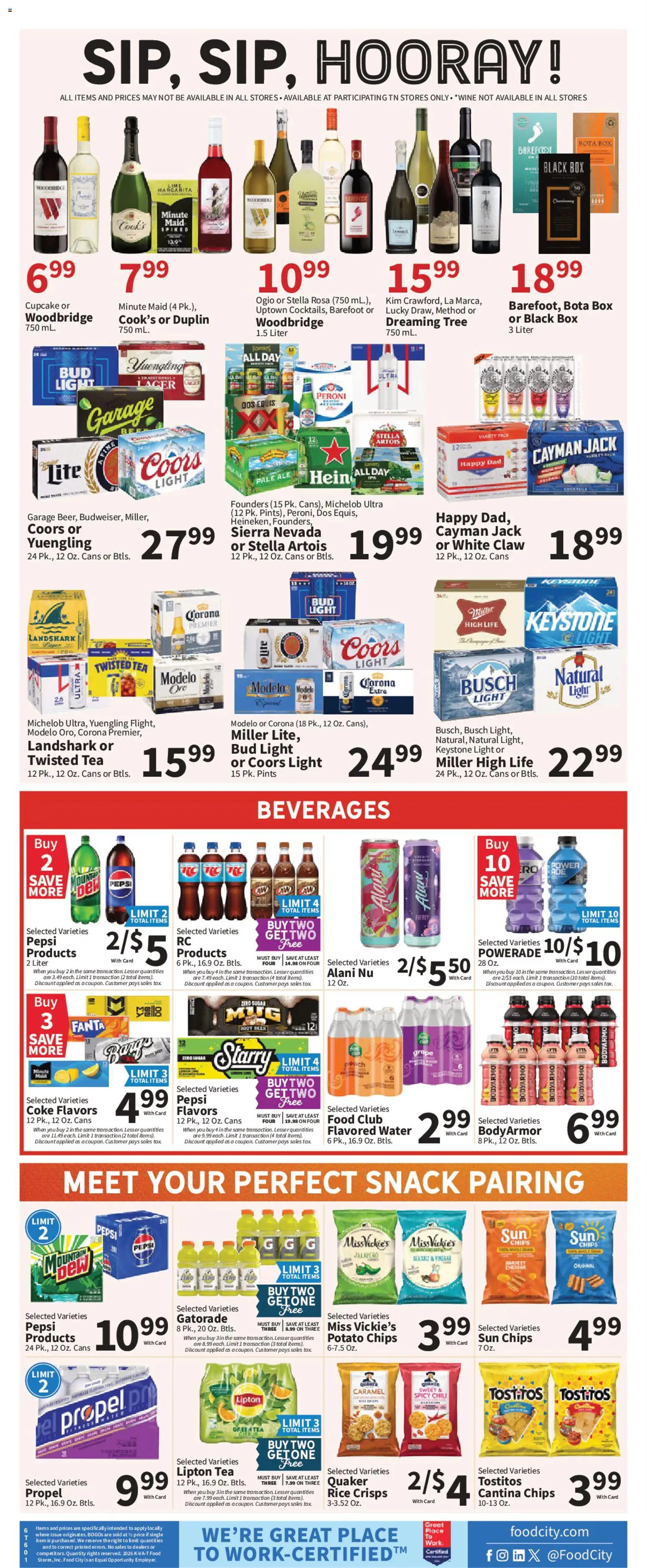 Food City Weekly Ad - valid from 09/02/2026 | Page: 8 | Products: Box, Potato chips, Beer, Chips